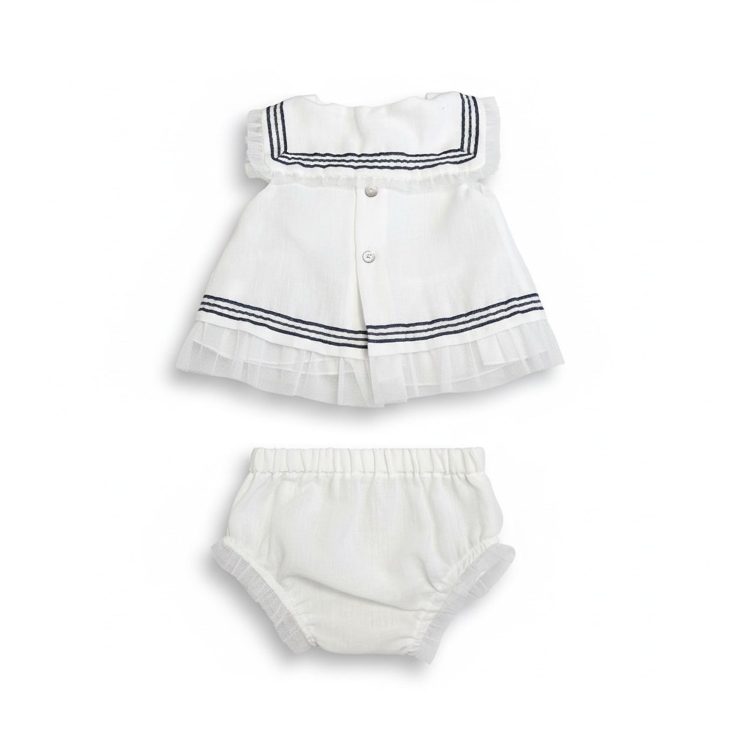 White Linen Sailor Bloomer Set