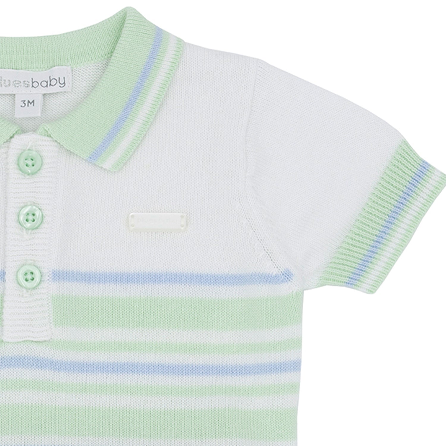 Mint Stripe Knit Polo Set