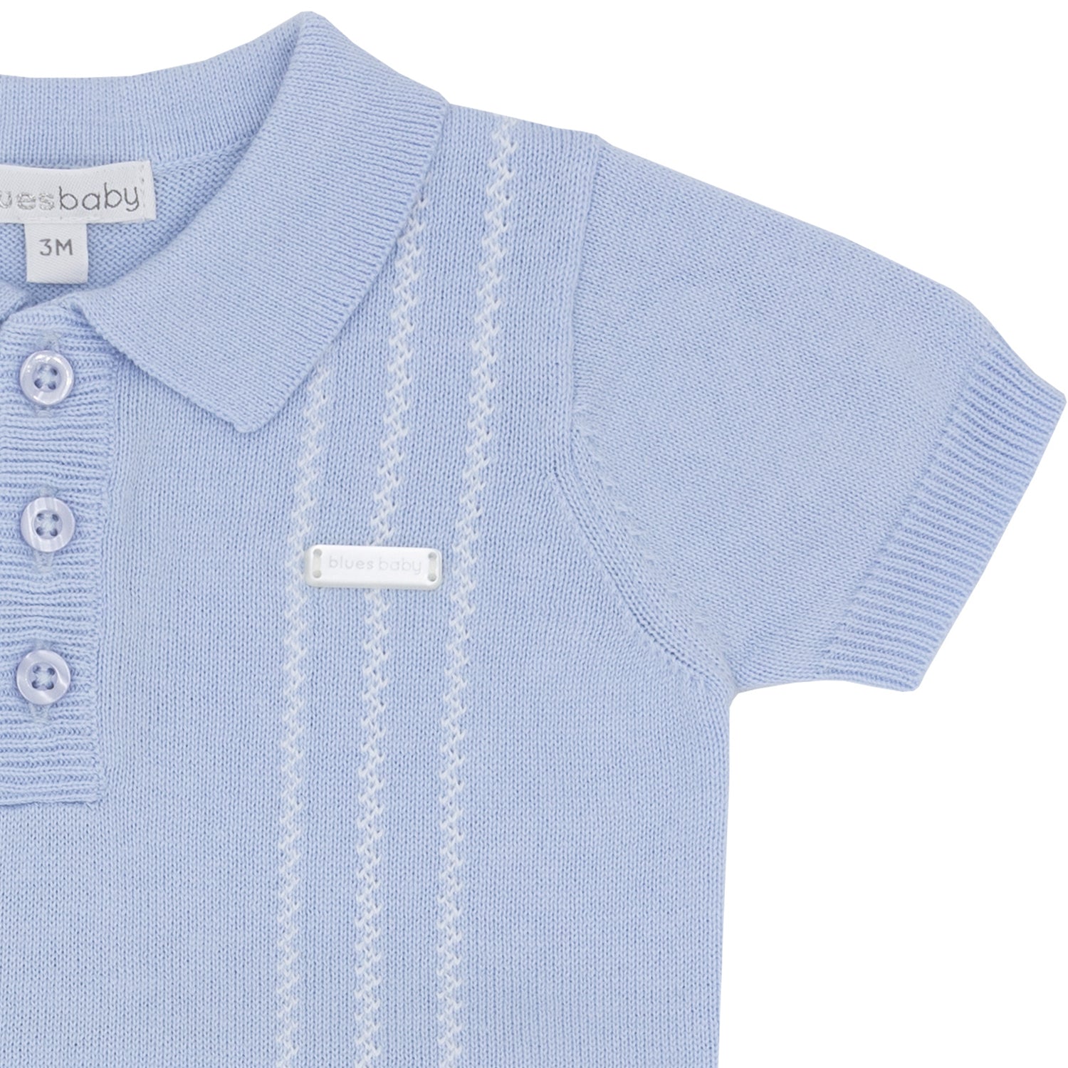 Blue Knit Polo Set