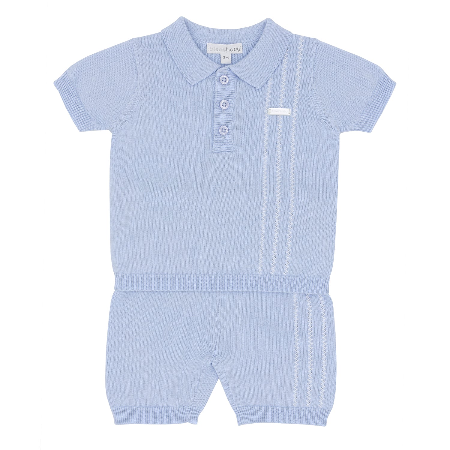 Blue Knit Polo Set