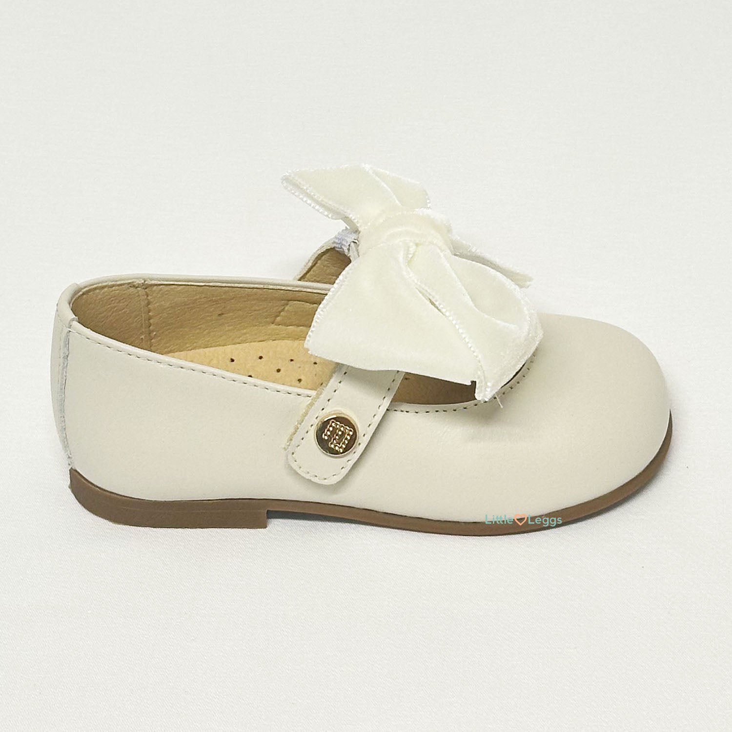 Cream Velvet Bow Patent Mary Jane Shoe