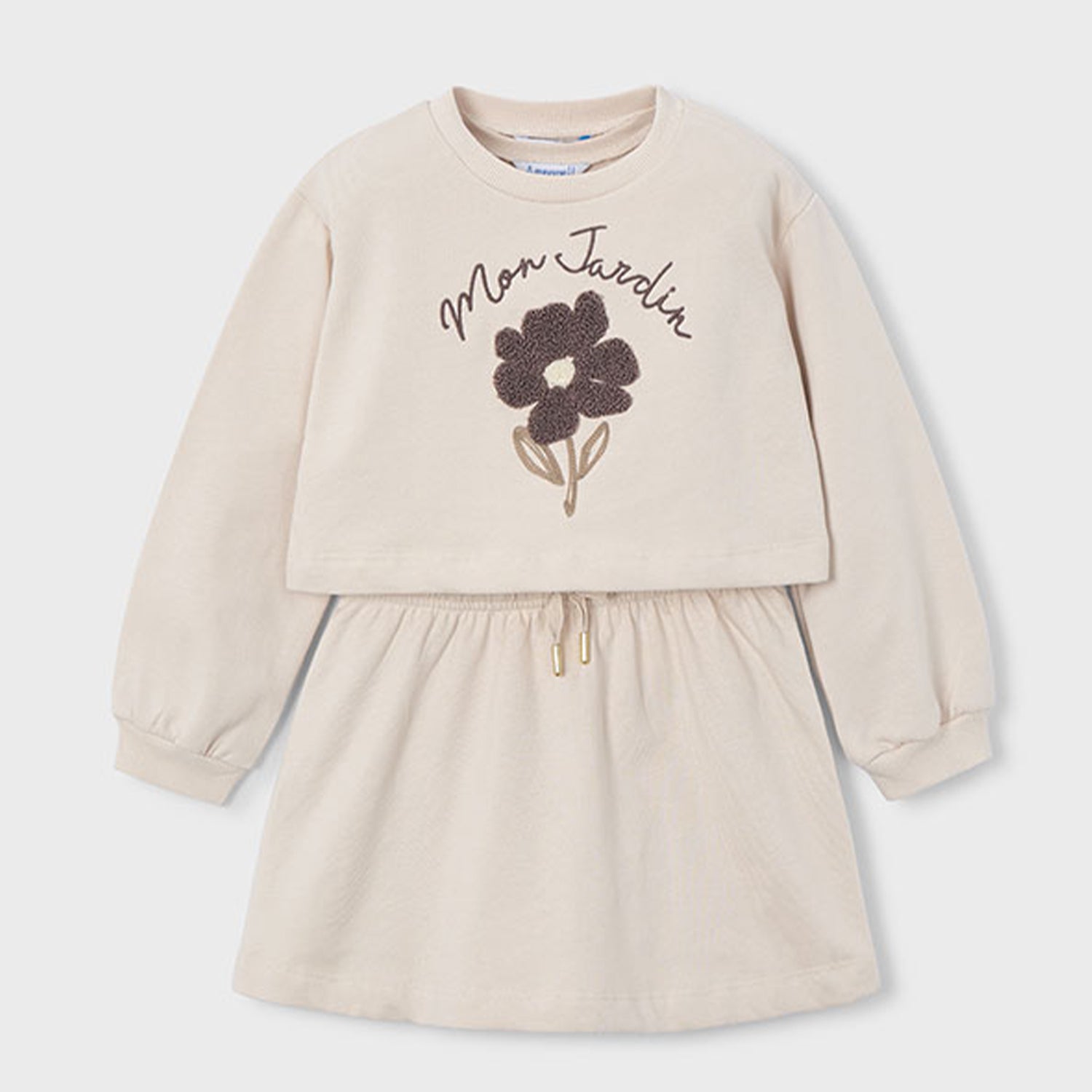 Beige 2 Piece Sweat Dress