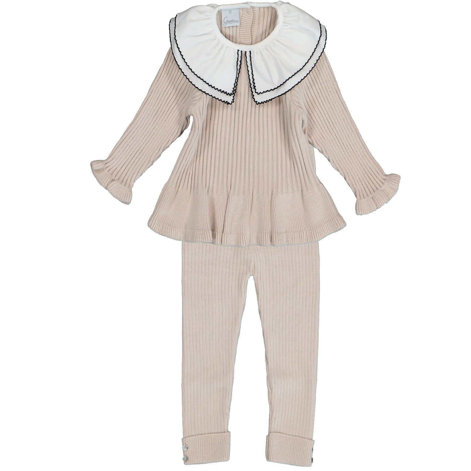 Beige Peplum Knit Outfit