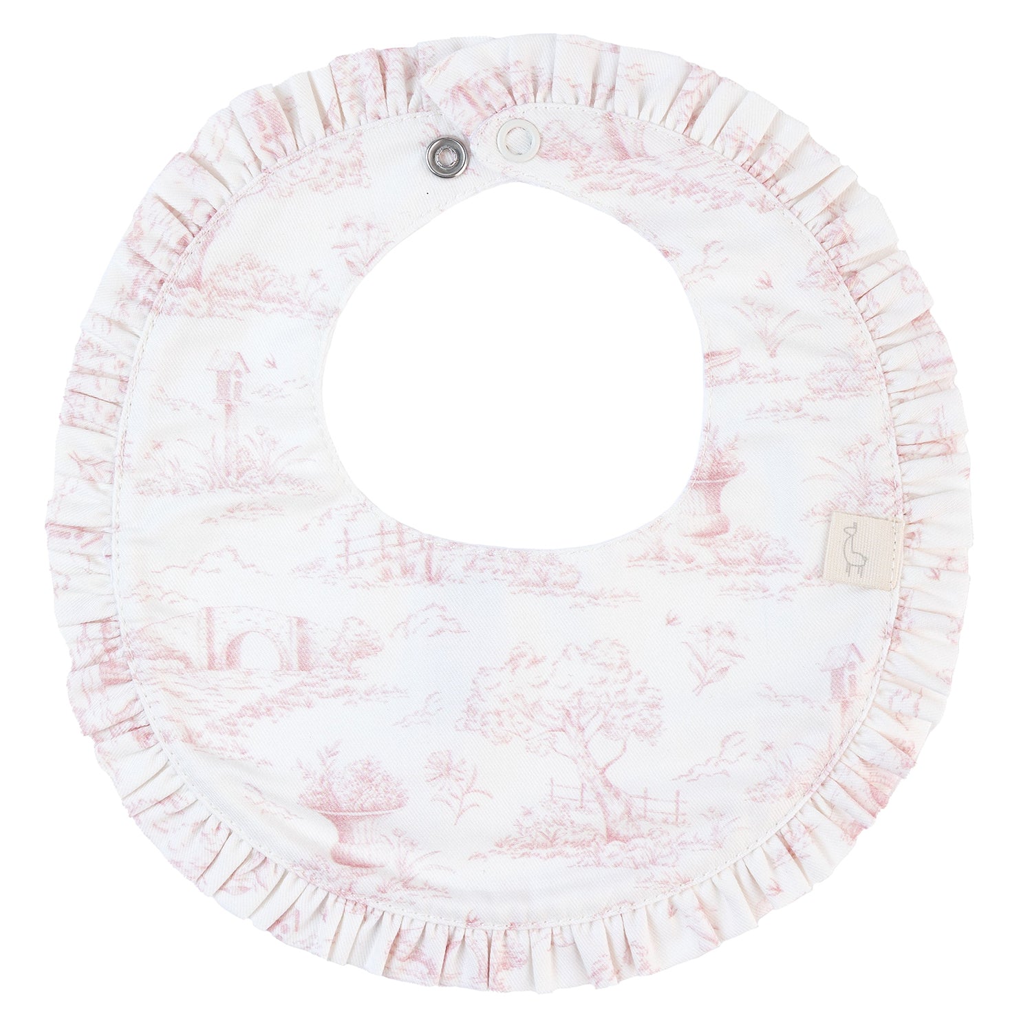 Ivory Toile De Jouy Print Bib