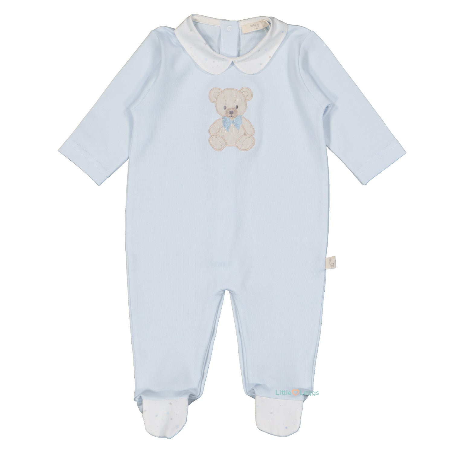 Blue Teddy Cotton Babygrow