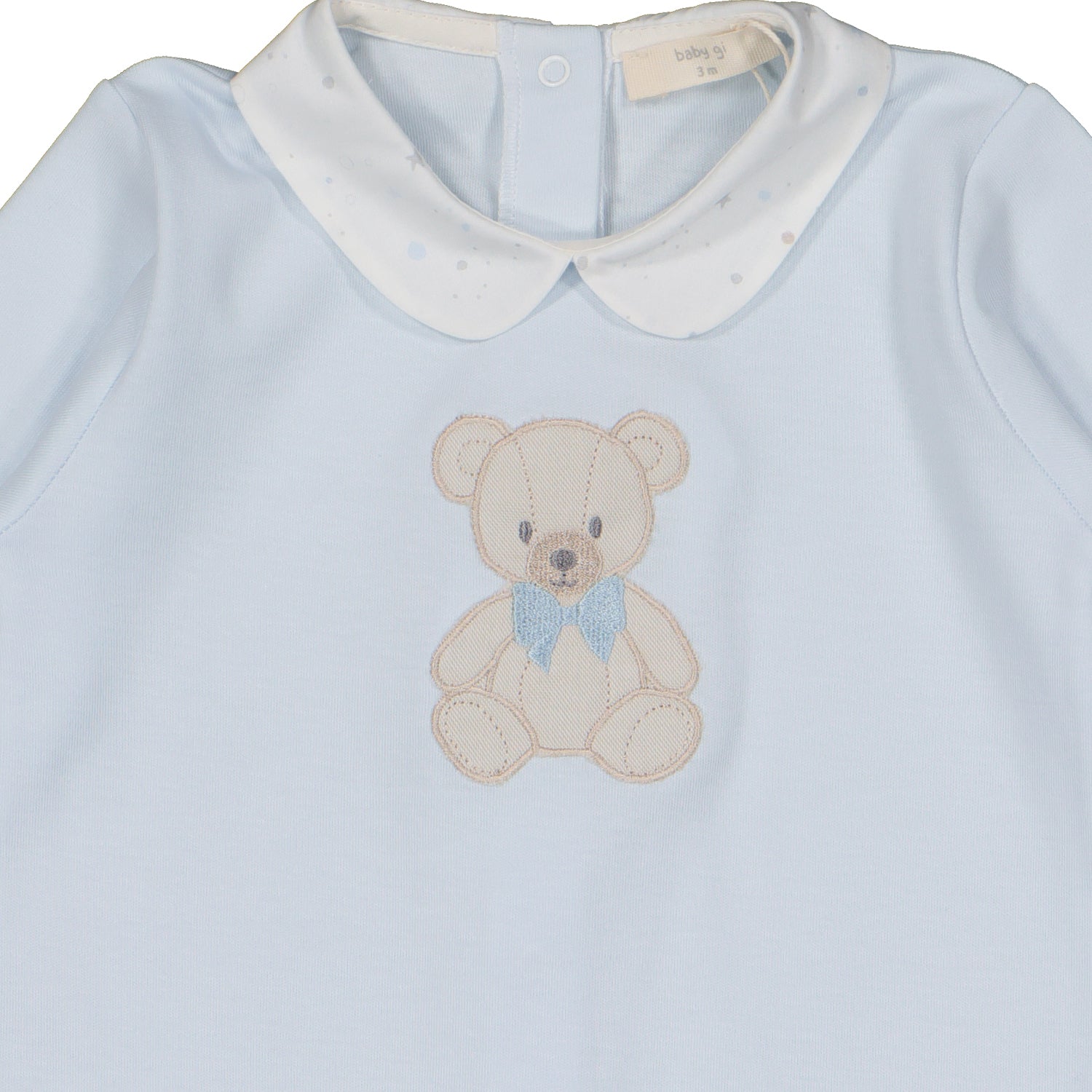 Blue Teddy Cotton Babygrow