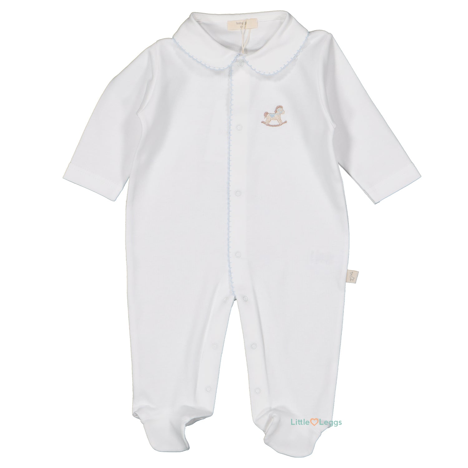 Blue Rocking Horse Cotton Babygrow