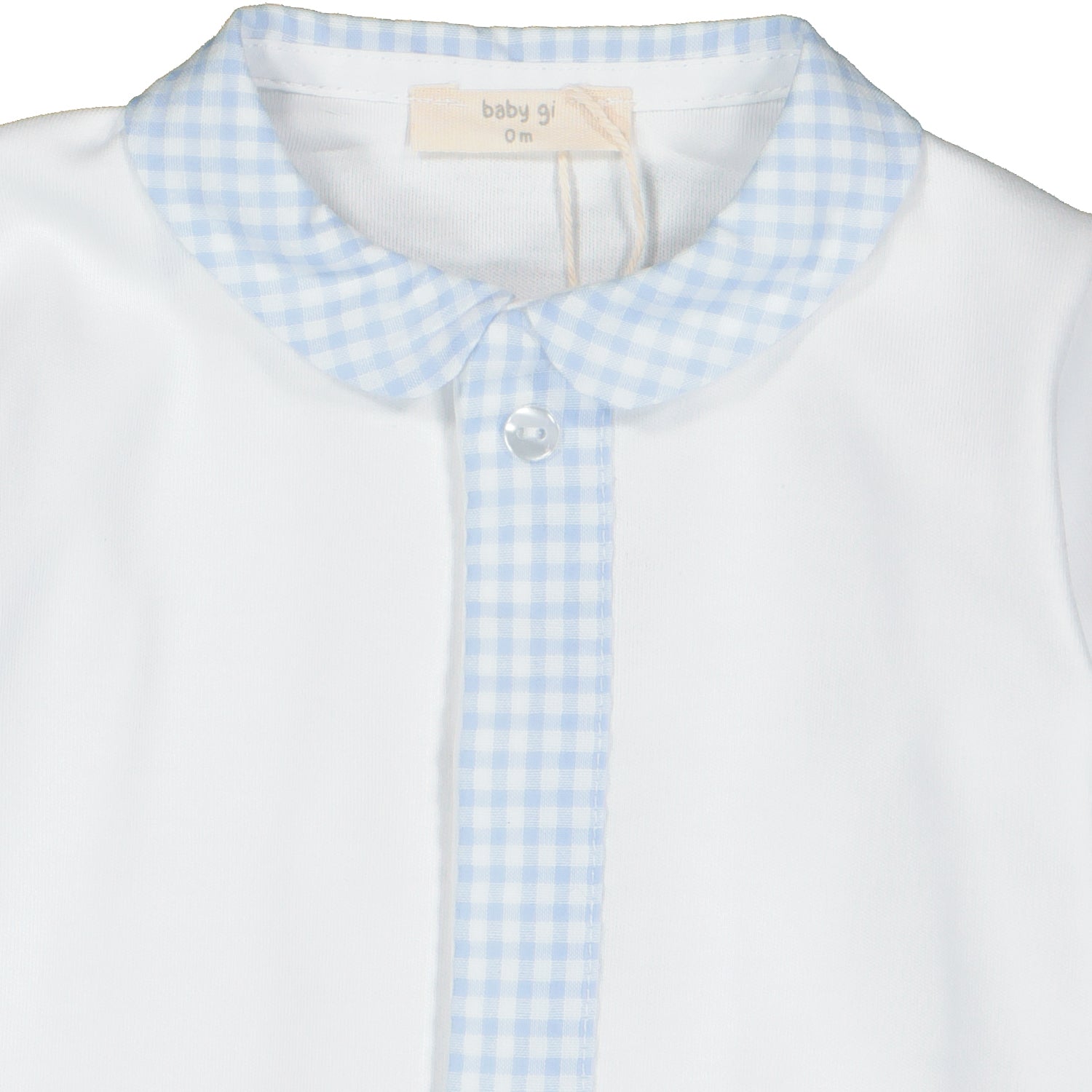 Blue Check Trim Babygrow