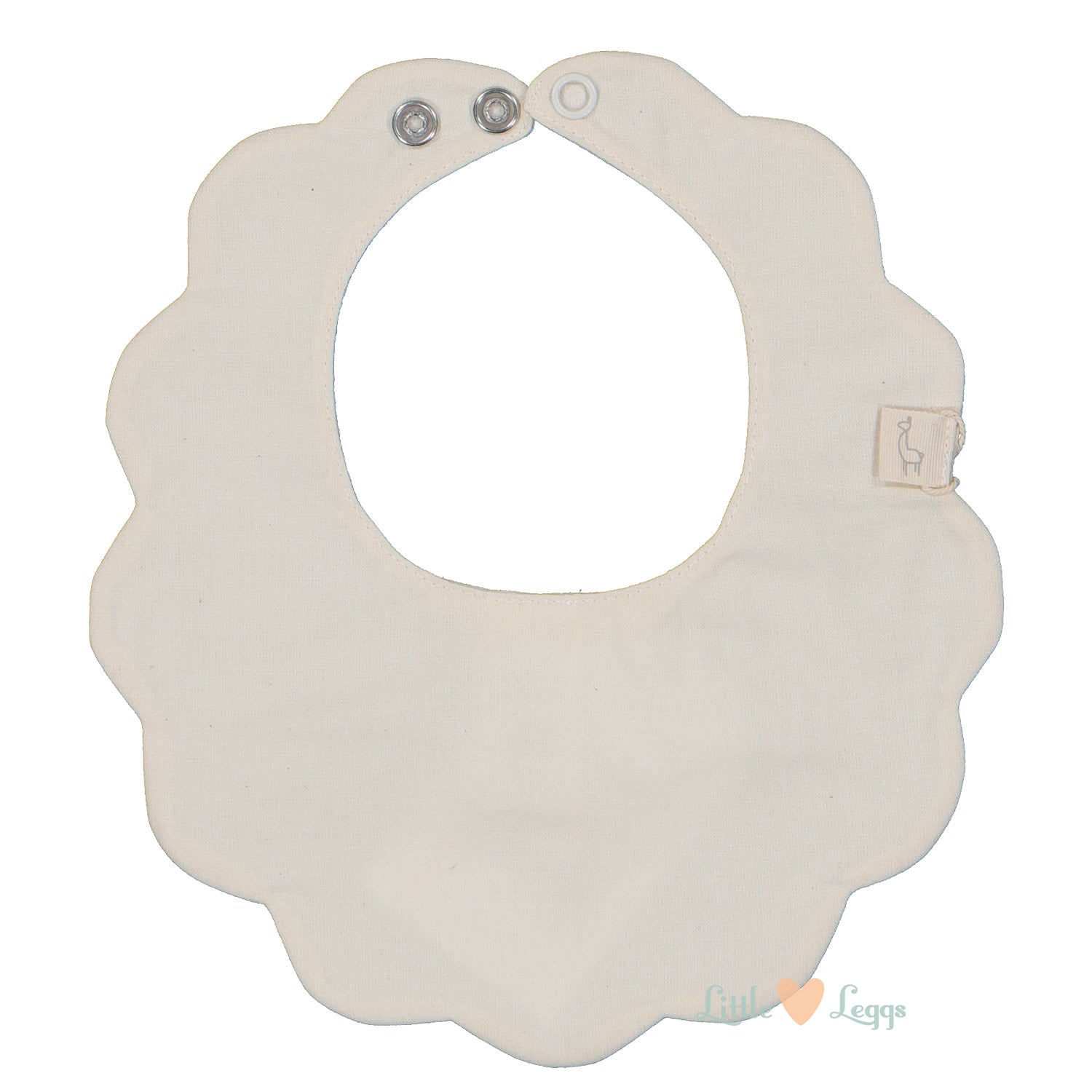 Beige Scallop Cotton Bib