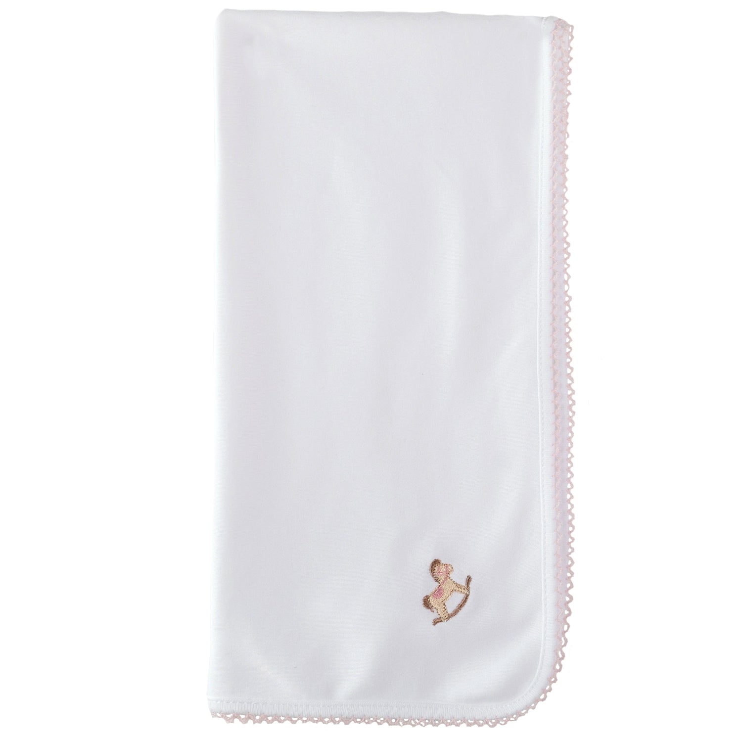 Pink Rocking Horse Burp Blanket