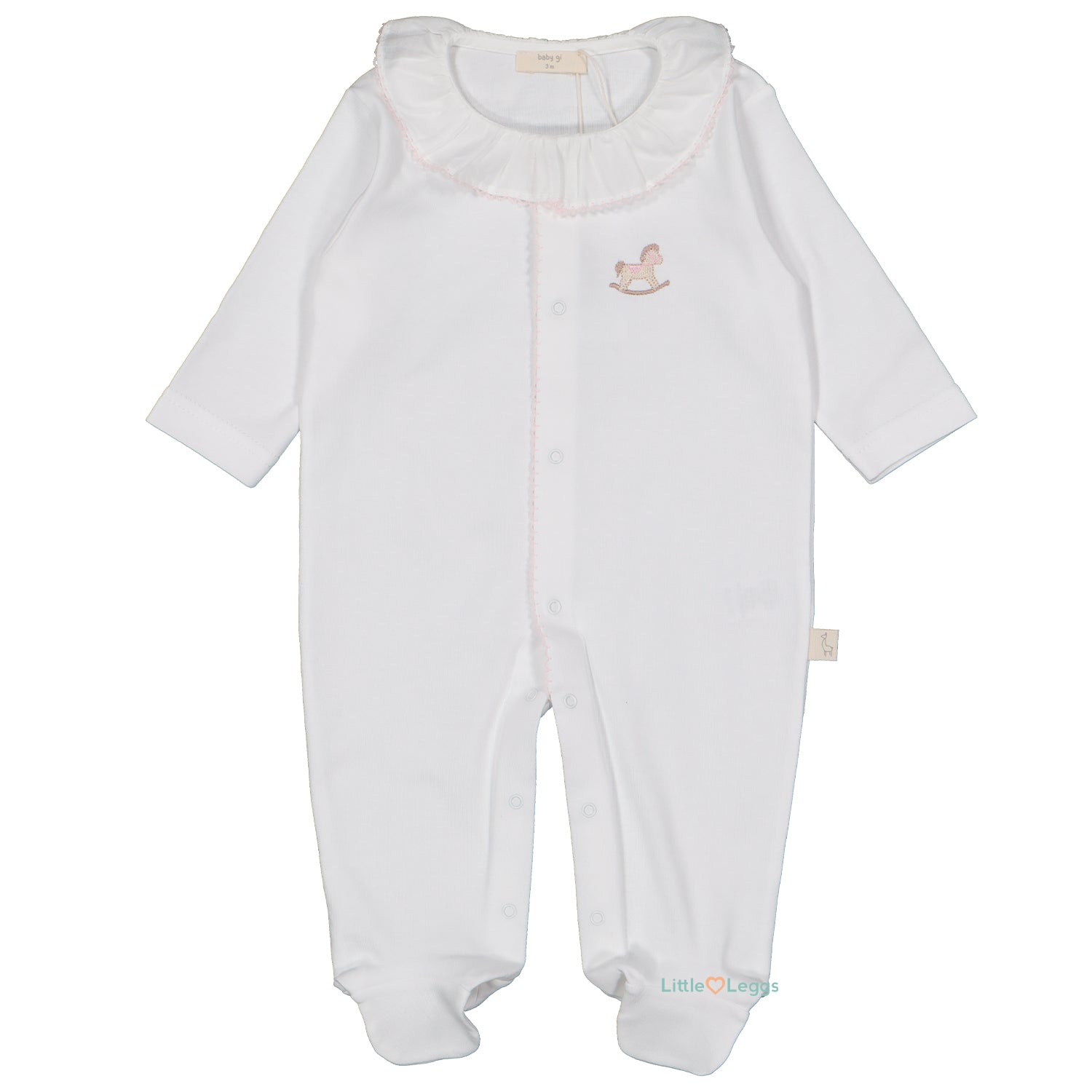 Pink Rocking Horse Cotton Babygrow