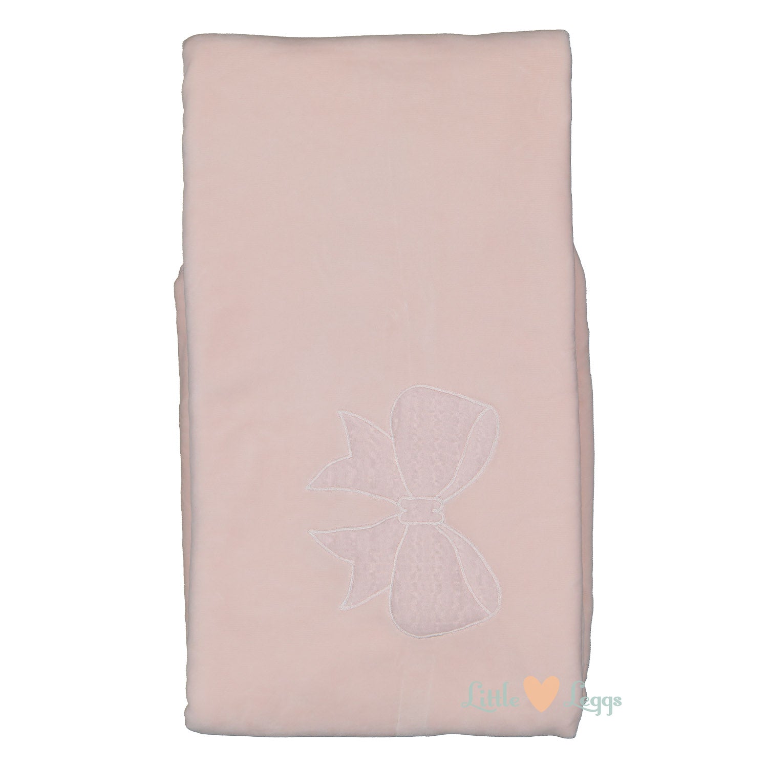 Pale Pink Bow Velour Blanket