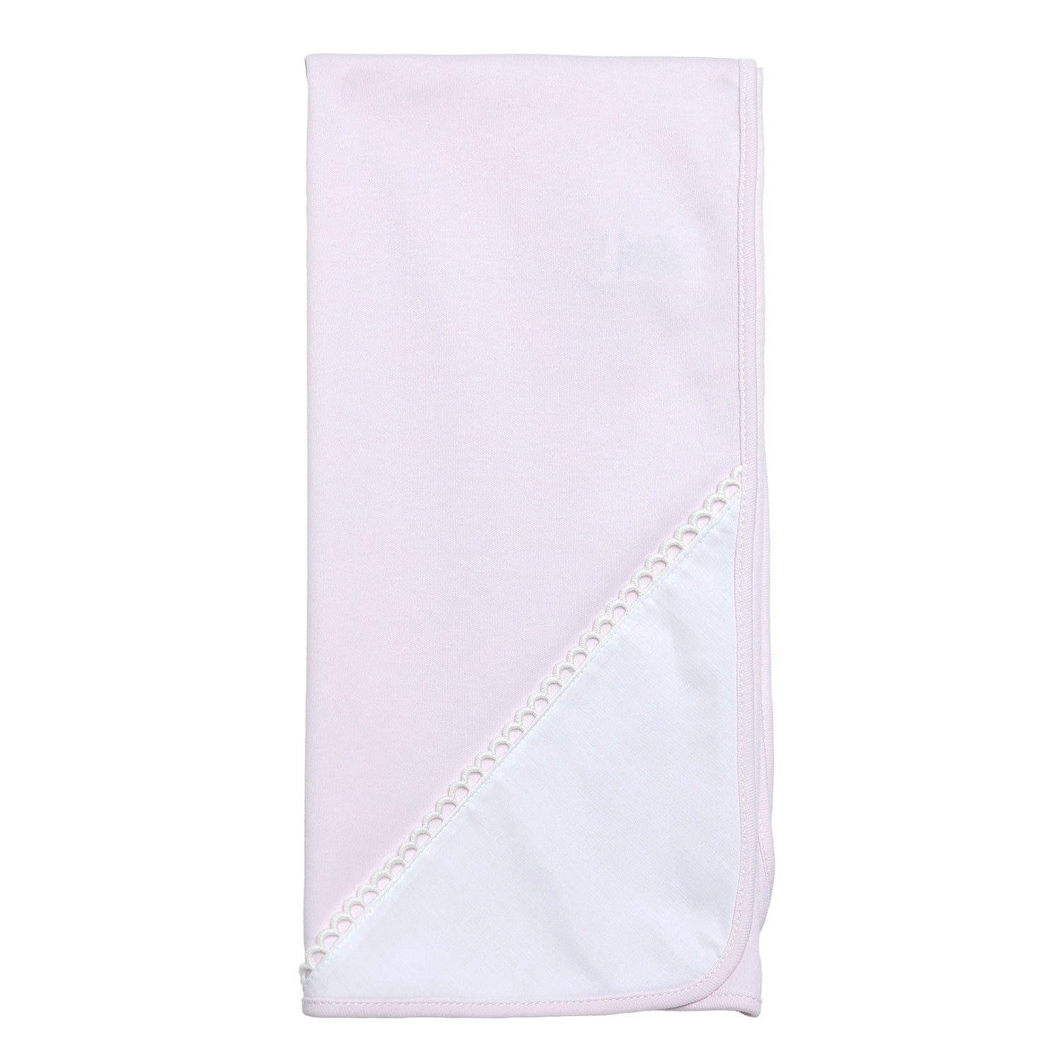 Pink Lace Trim Burp Blanket