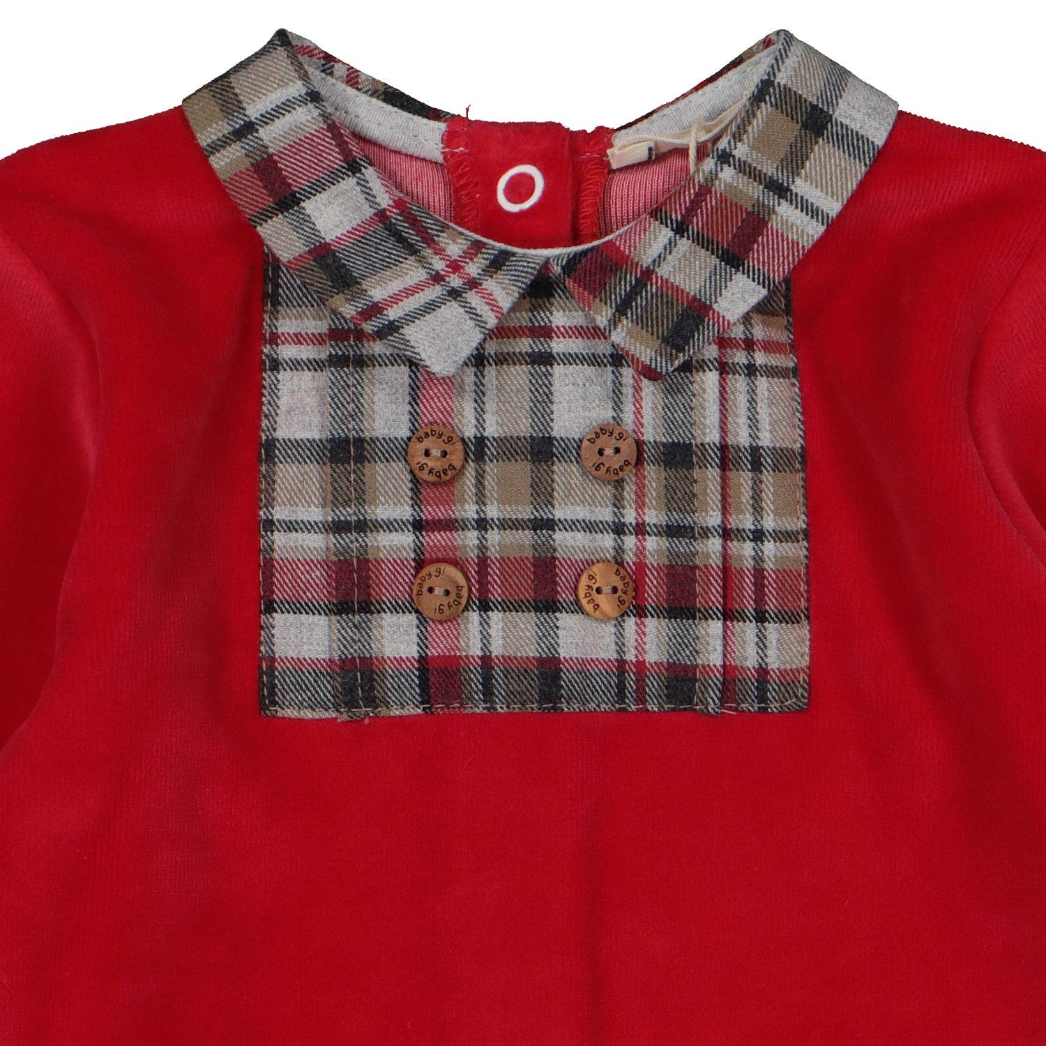 Red Tartan Trim Babygrow