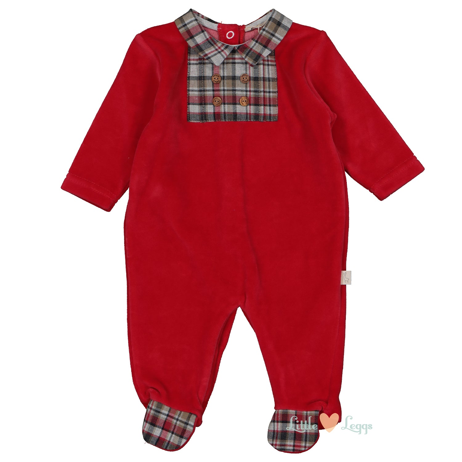 Red Tartan Trim Babygrow