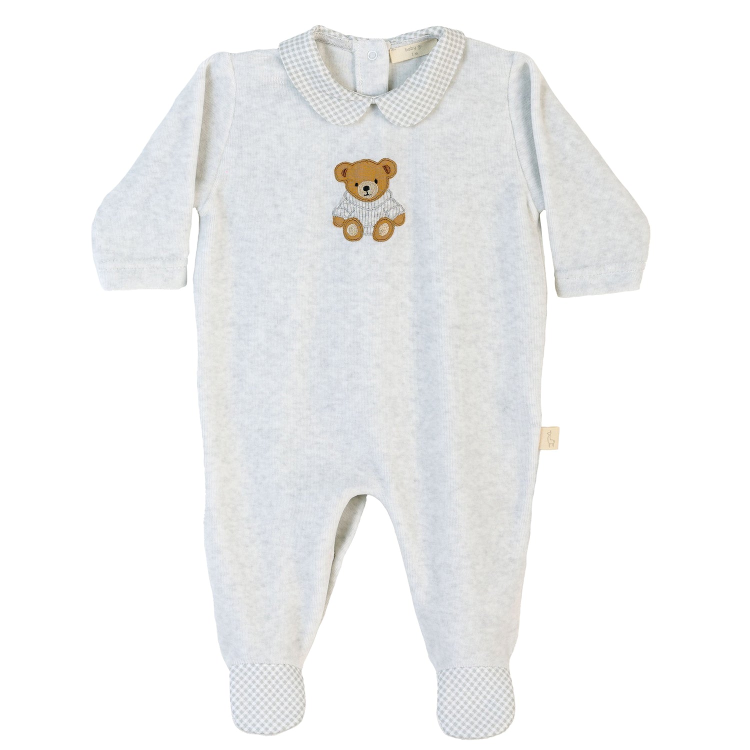 Grey Thomas Velour Babygrow