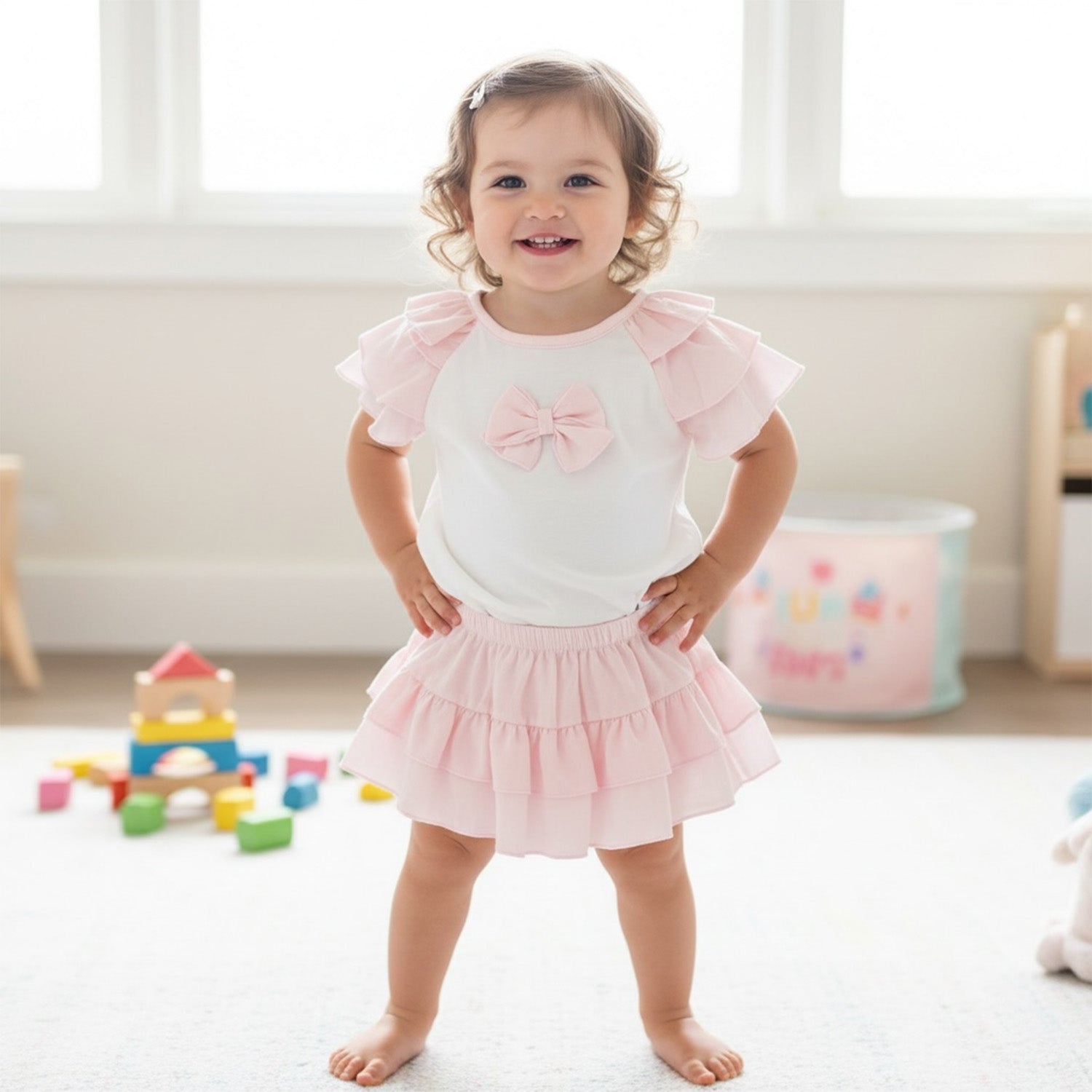 Pink Bow Bloomer Set