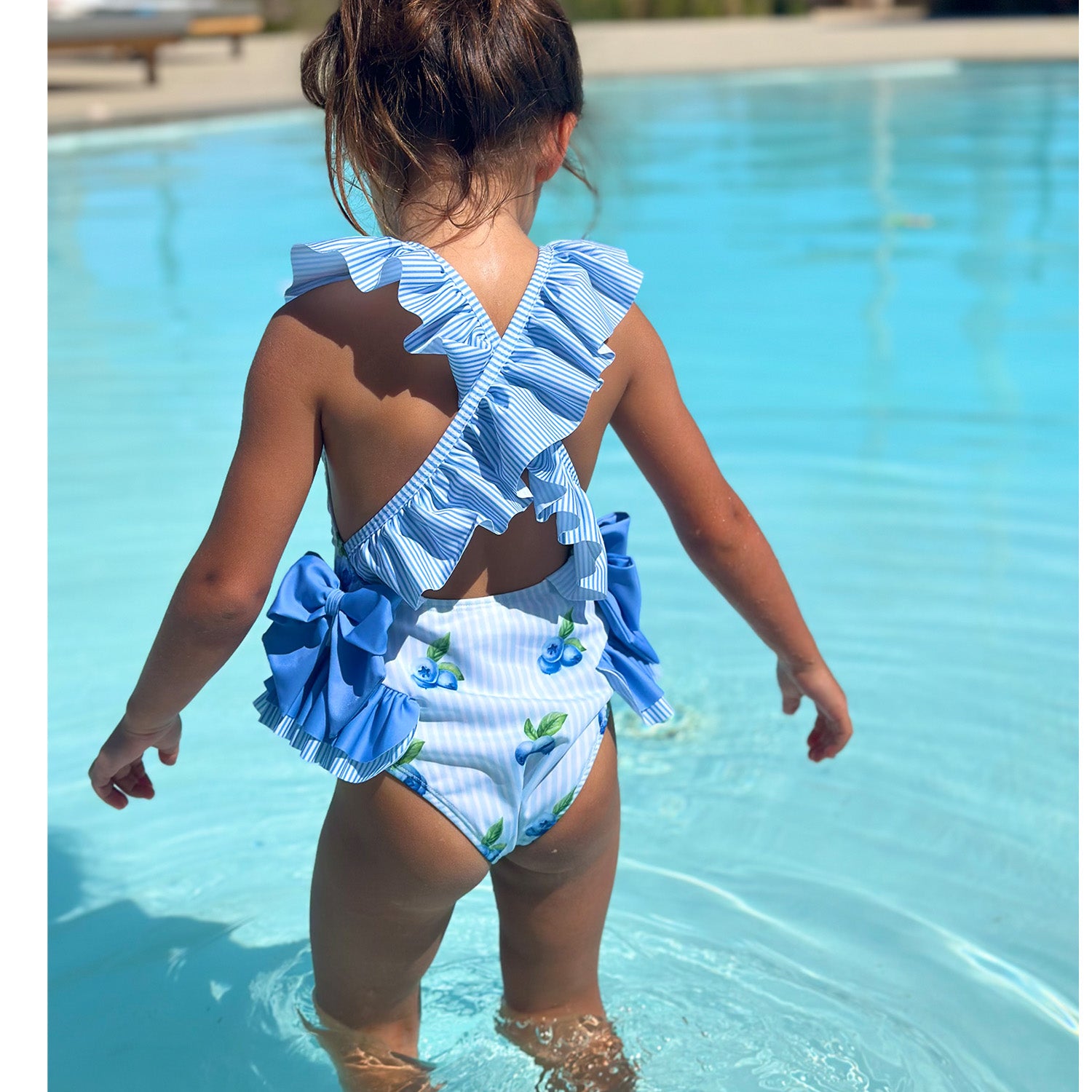 Blueberries Frill Neck Swimsuit