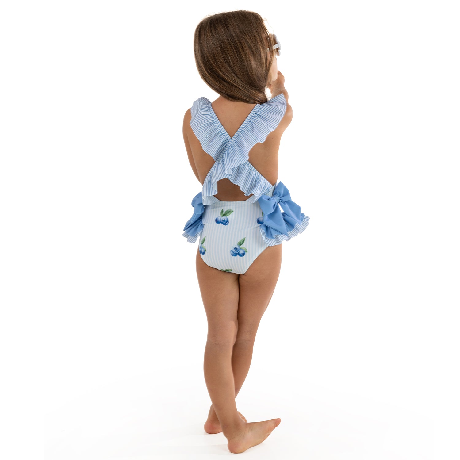 Blueberries Frill Neck Swimsuit