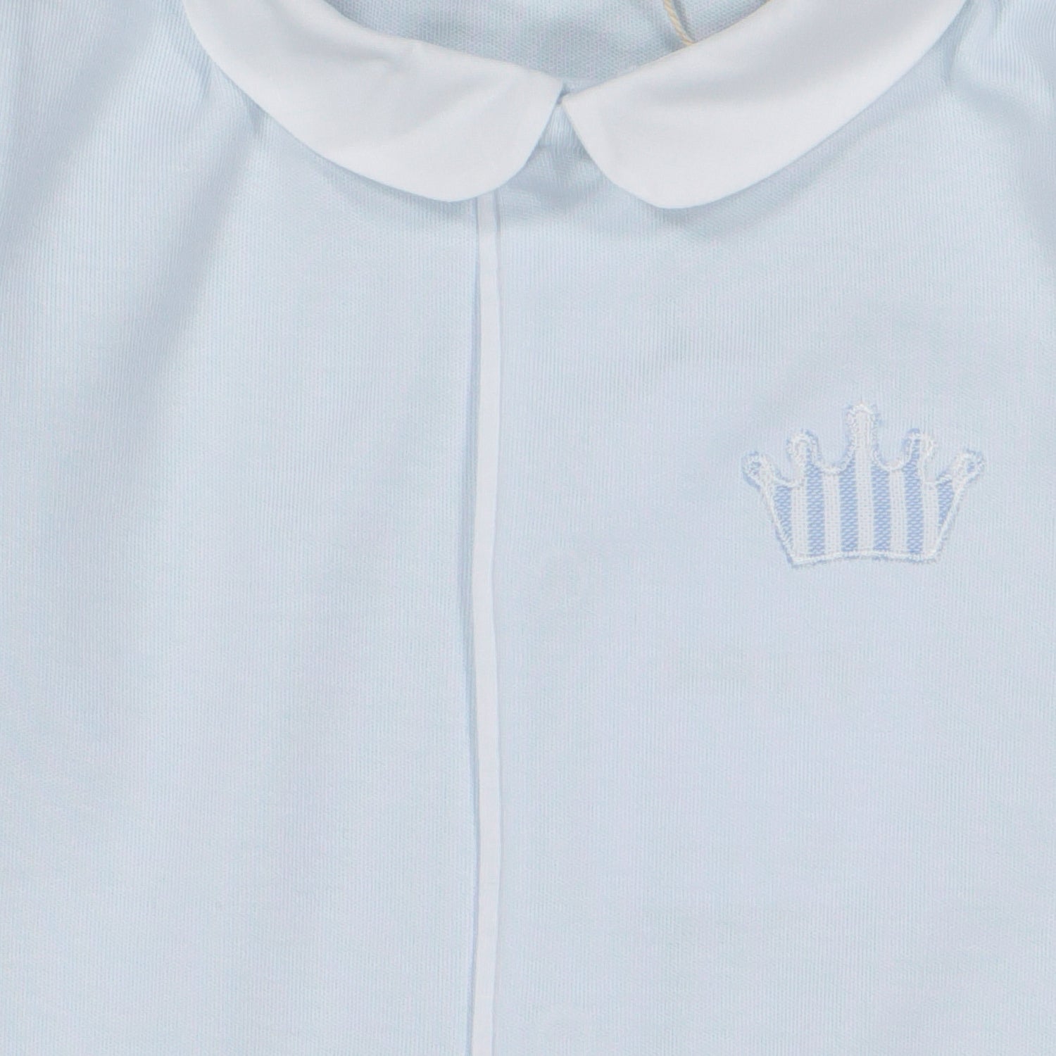 Blue Stripe Crown Cotton Babygrow