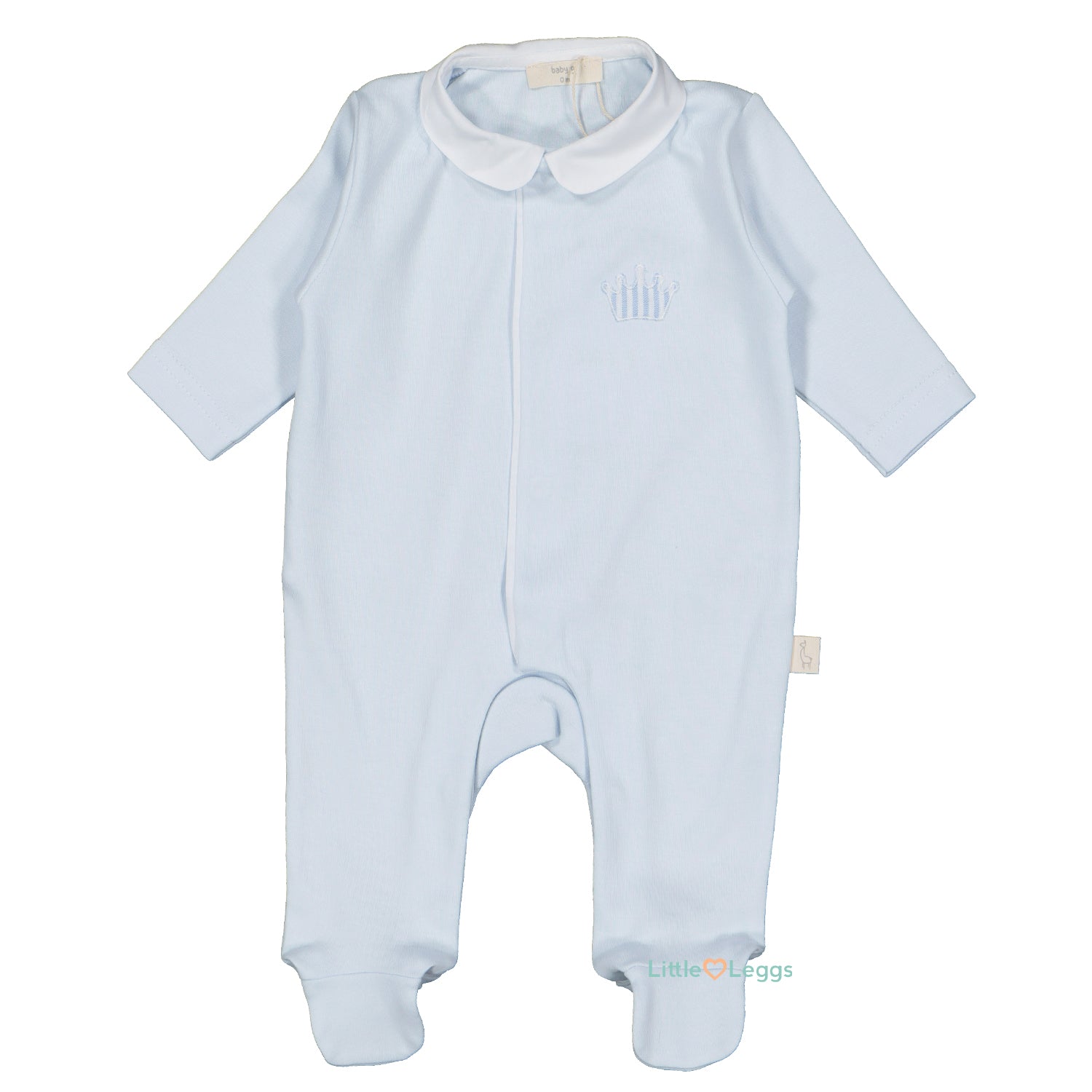 Blue Stripe Crown Cotton Babygrow