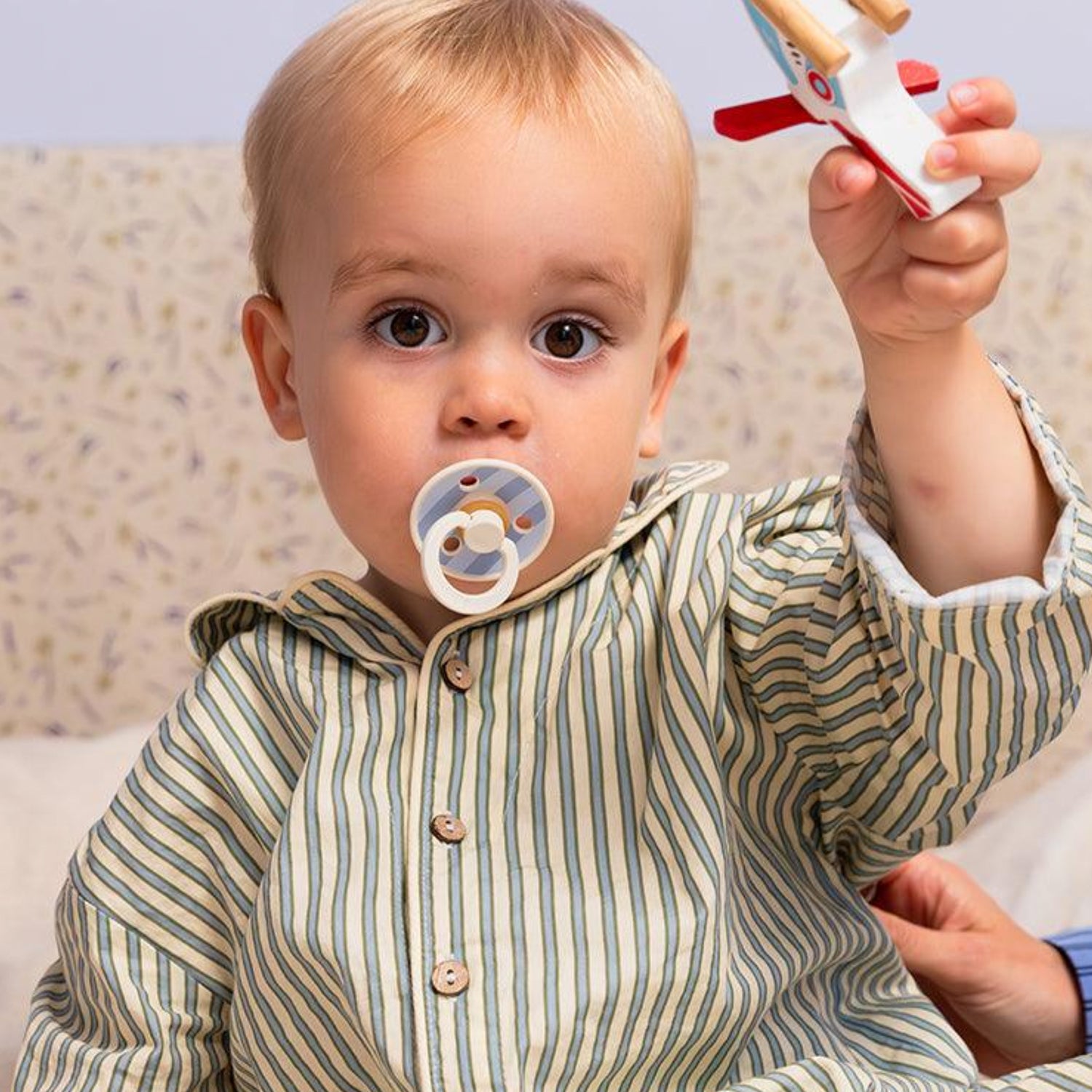 Bibs Twin  Dummy Pack - Stripe Blue