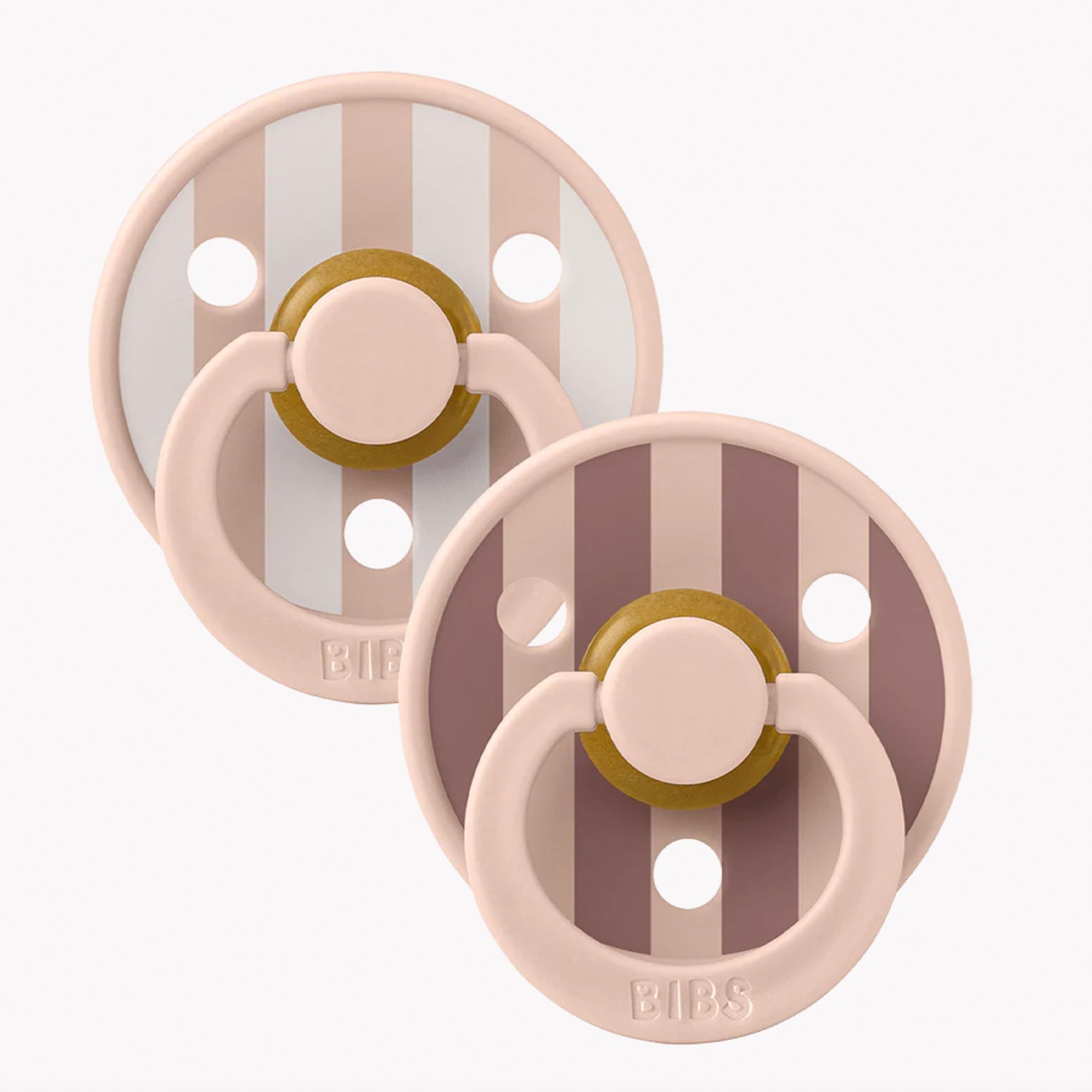 Bibs Twin  Dummy Pack - Stripe Blush