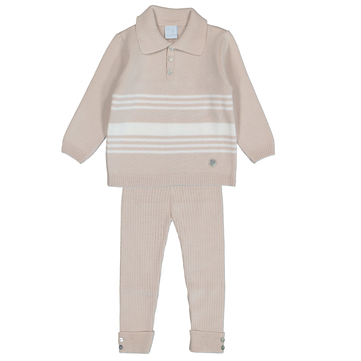 Beige Stripe Knit Outfit