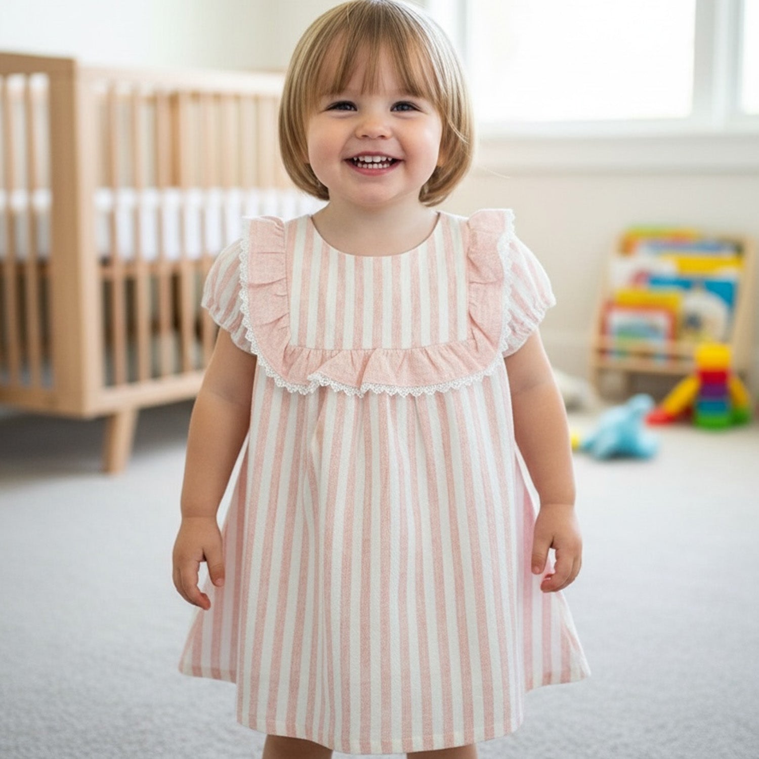 Pink Stripe Linen Dress