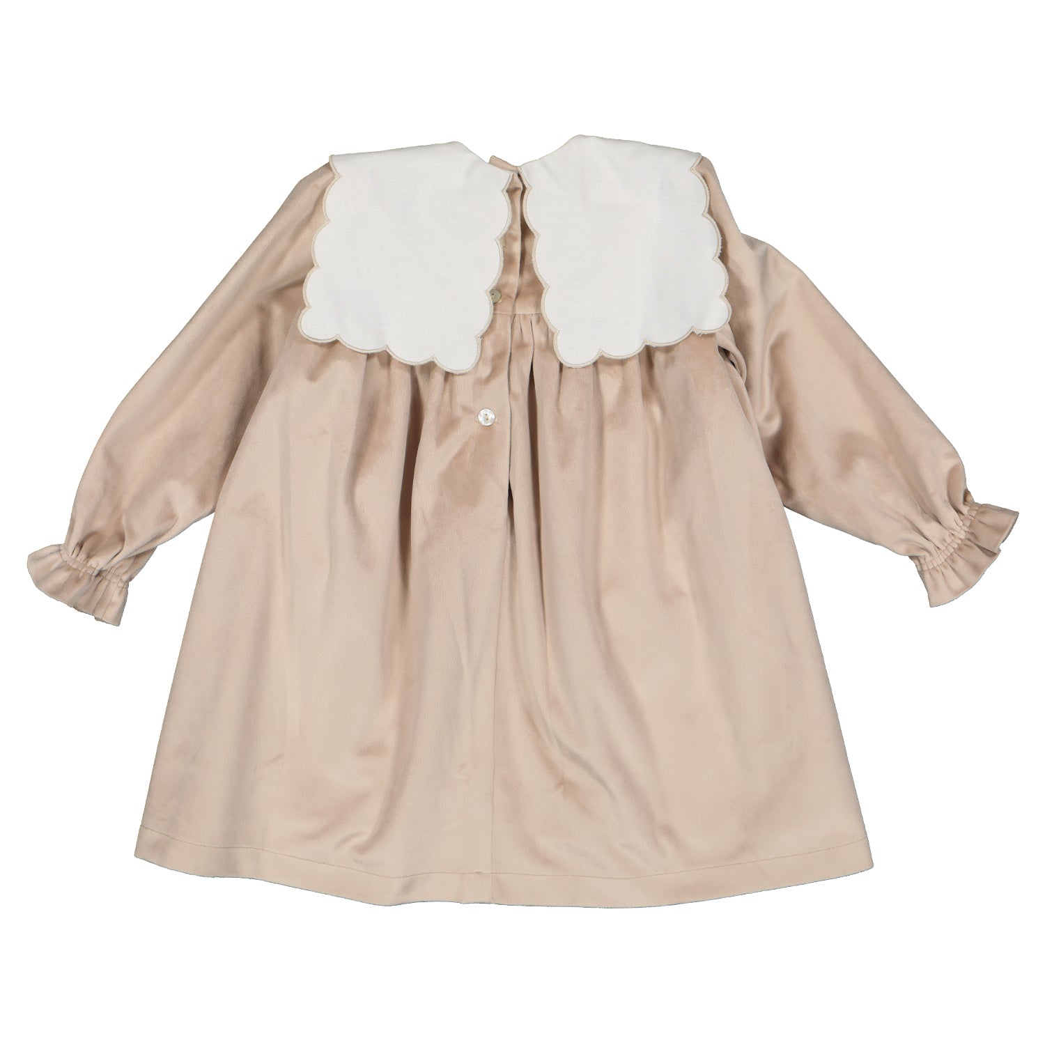 Beige Velvet Dress