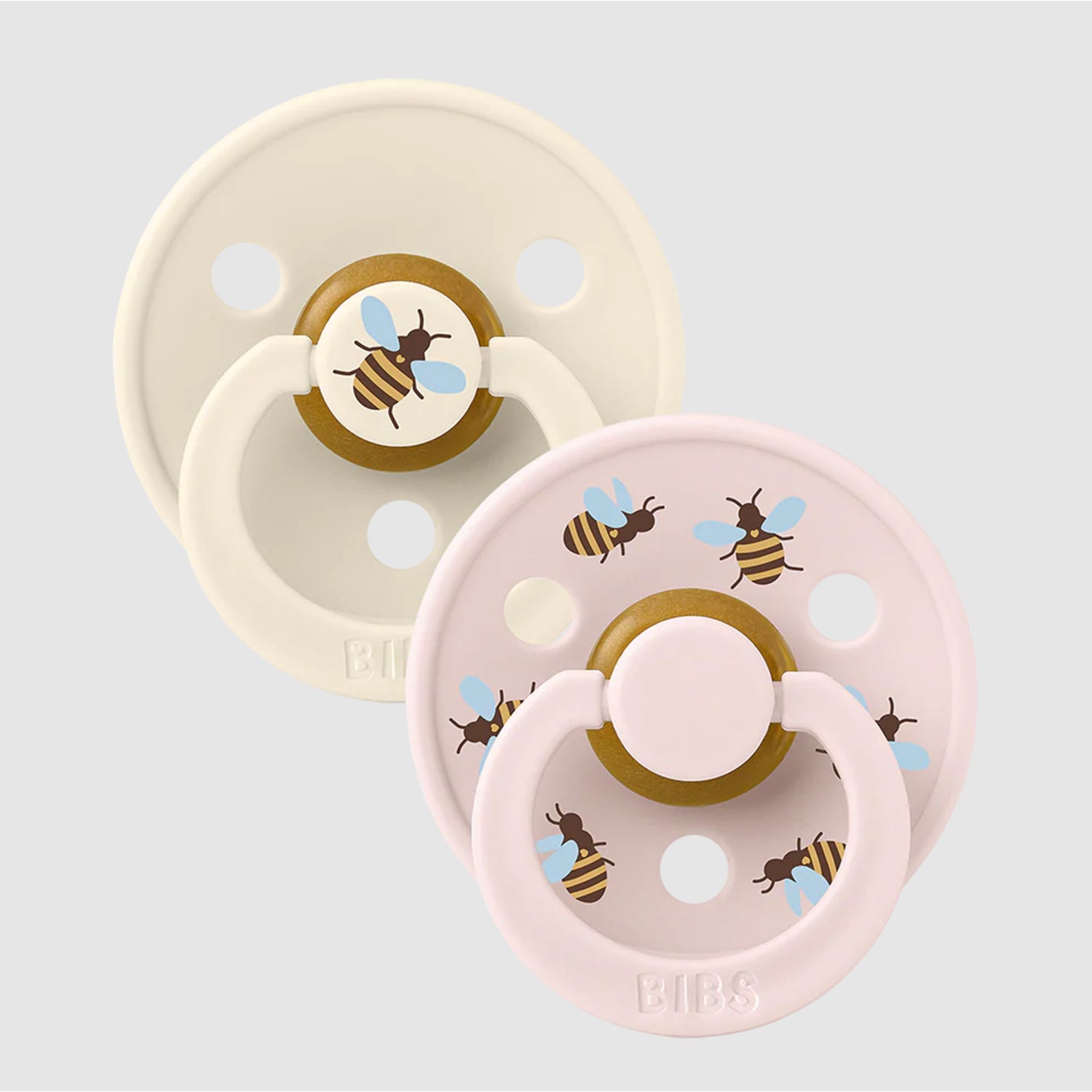 Bibs Twin  Dummy Pack - Bumblebee Ivory/Pink
