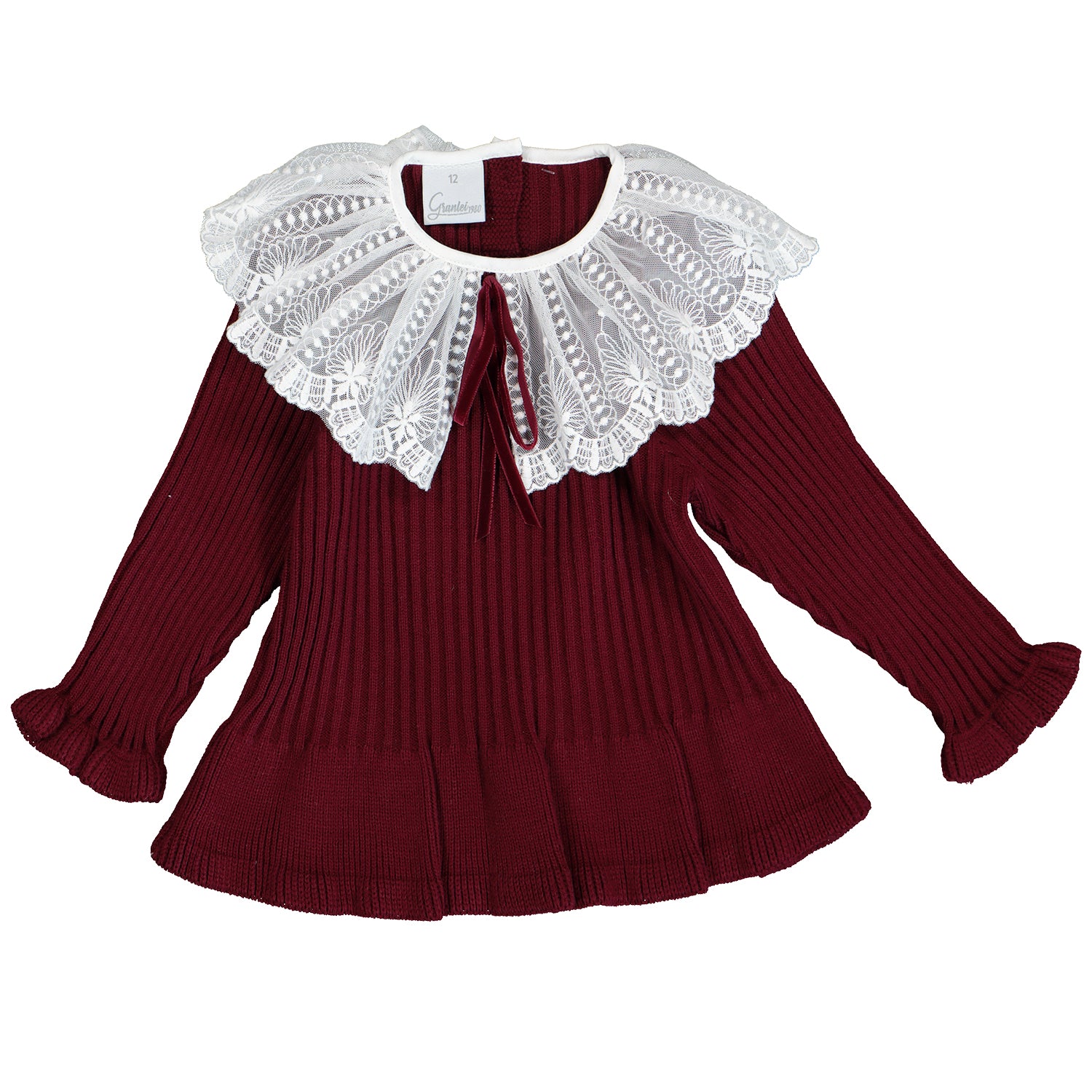 Burgandy Peplum Knit Outfit