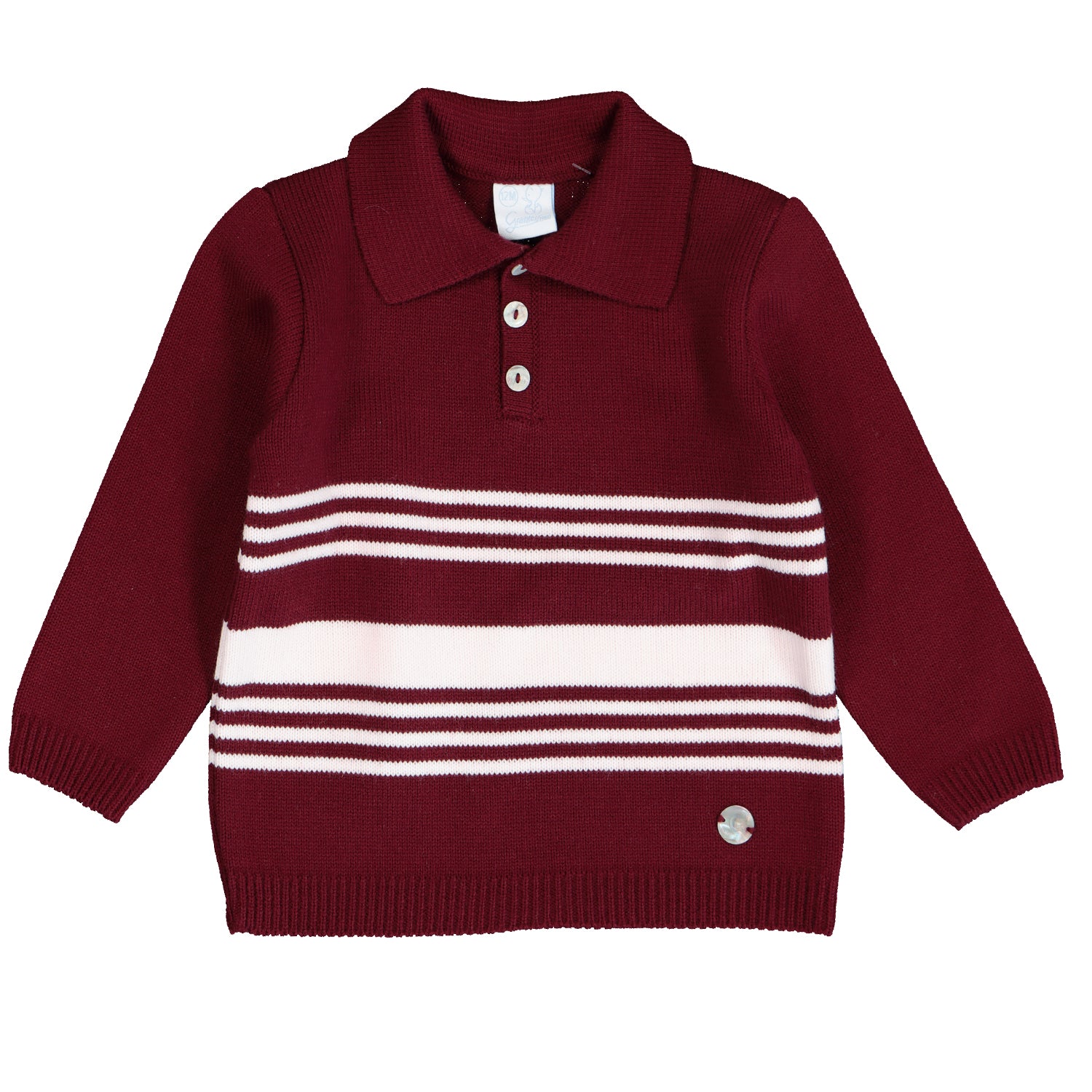 Burgandy Stripe Polo Knit Outfit