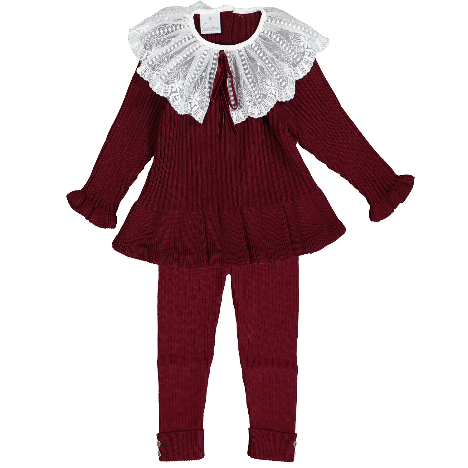 Burgandy Peplum Knit Outfit