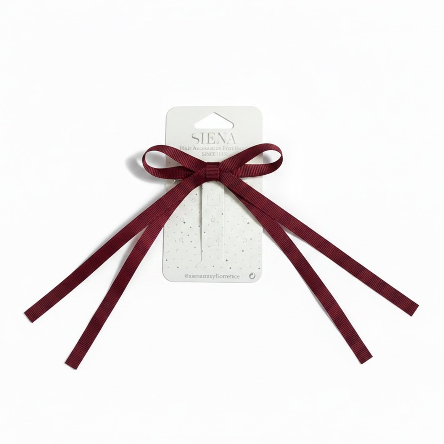 Burgundy Ribbon Bow Hair Clips
