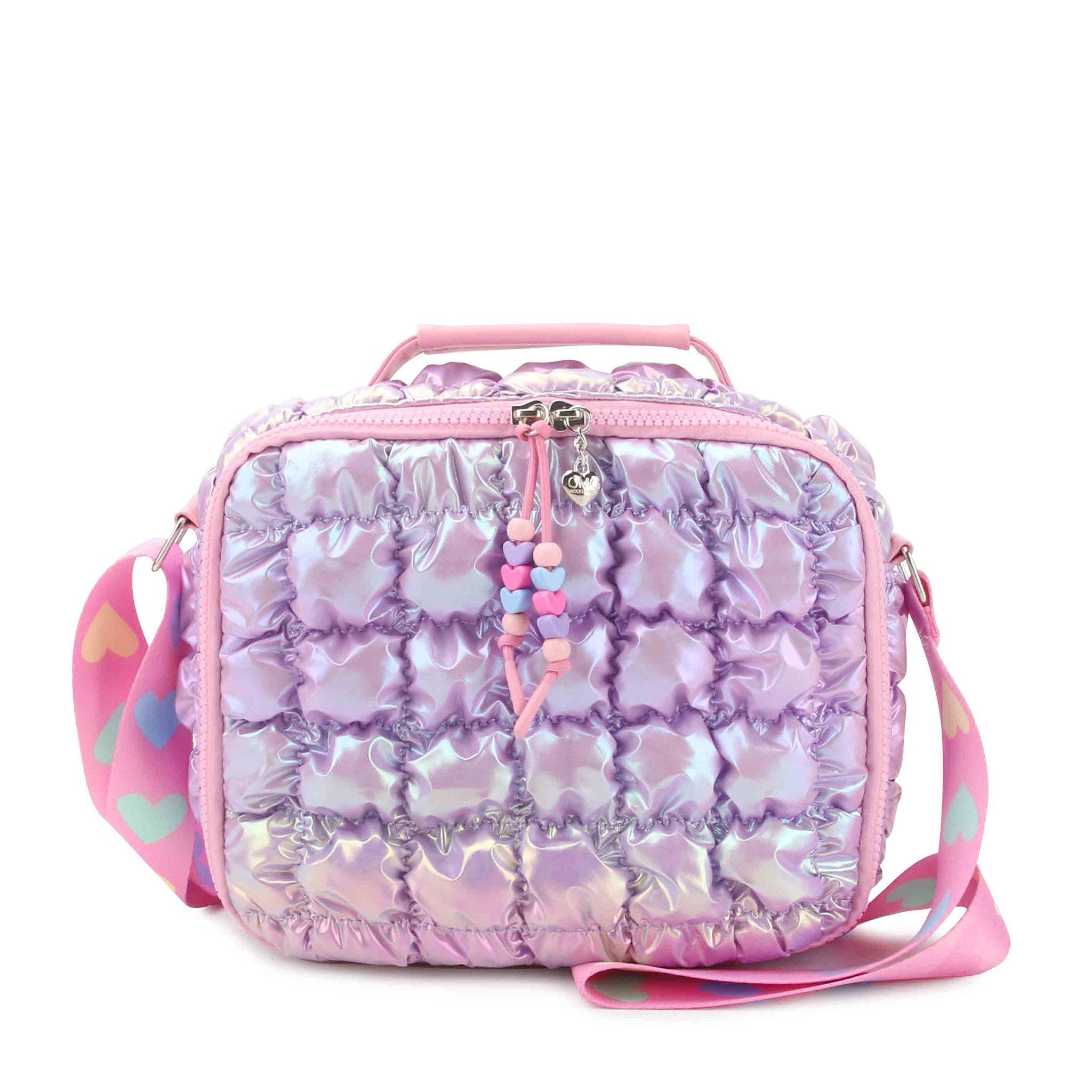 Quilted Scrunchies Metallic Lilac Lunch Bag