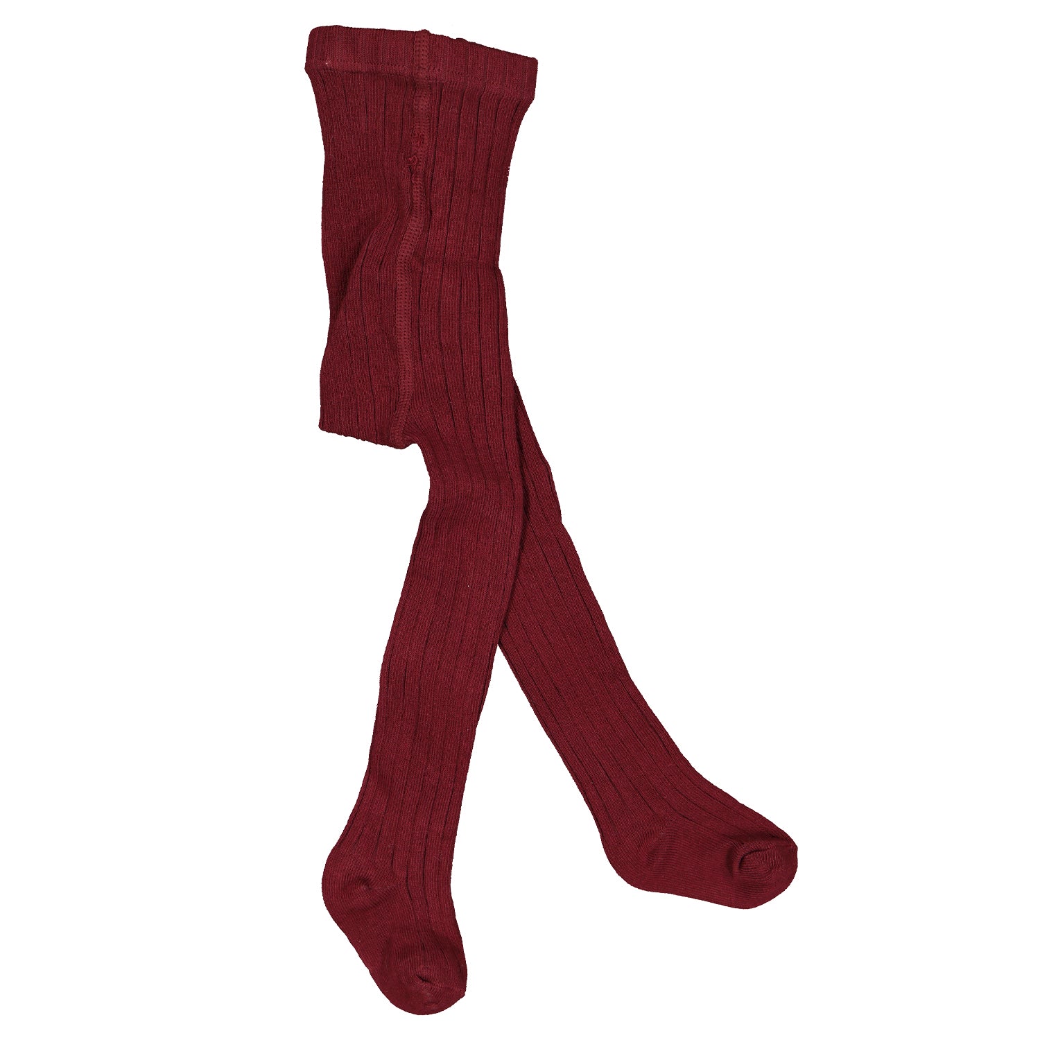 Burgundy Ribbed Tights