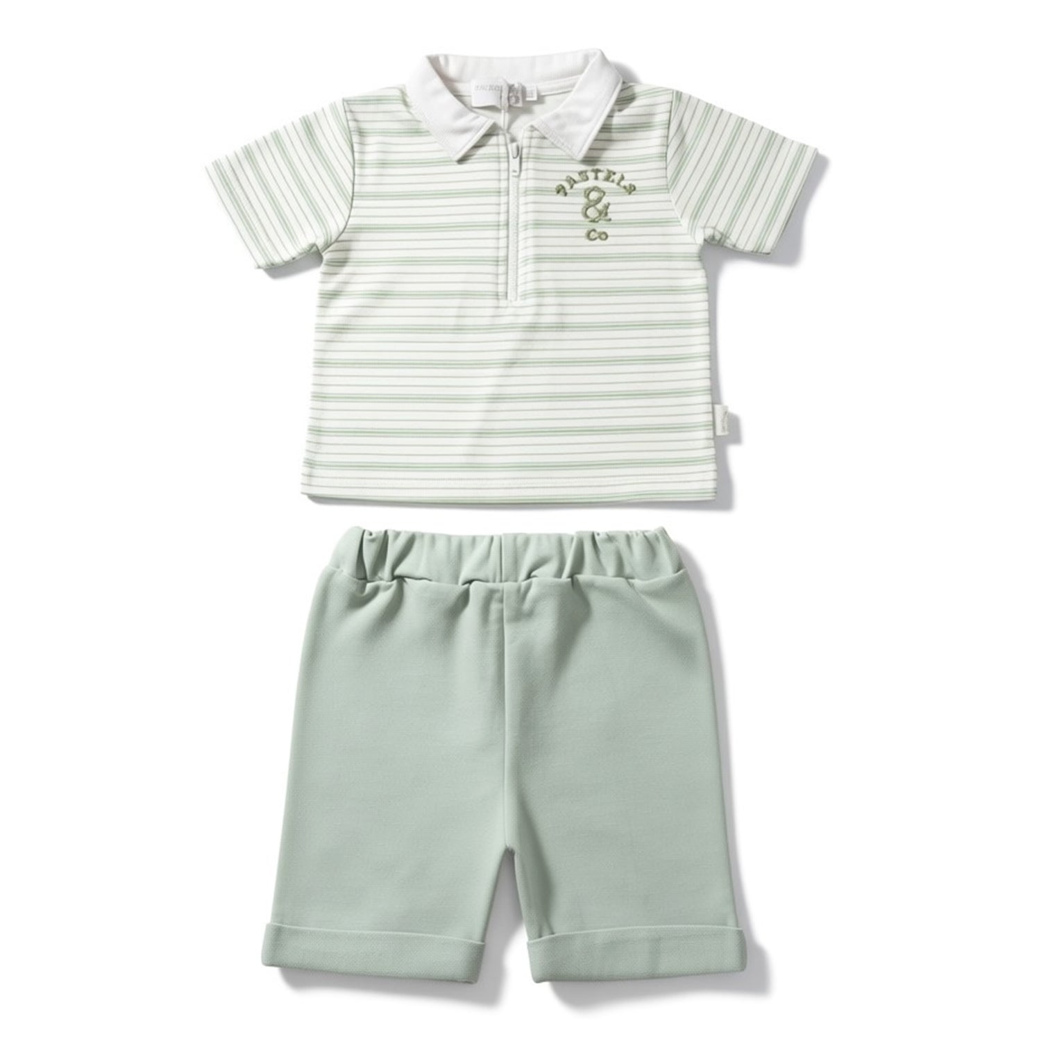 Zip Up Polo Short Set