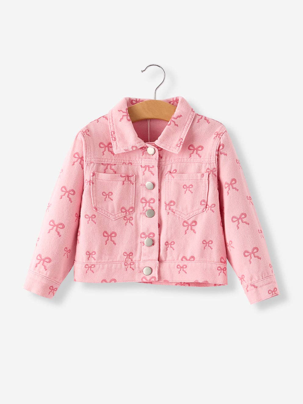 Pink Bow Girls Denim Jacket