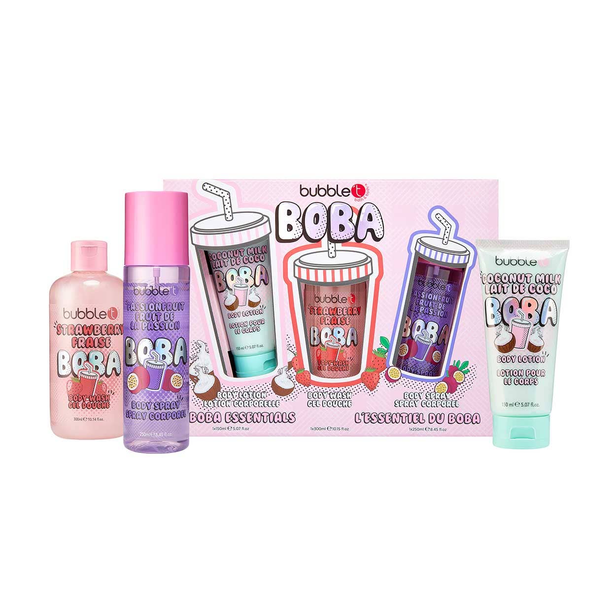 Boba Tea Bathroom Essentials Gift Set - Set of 3