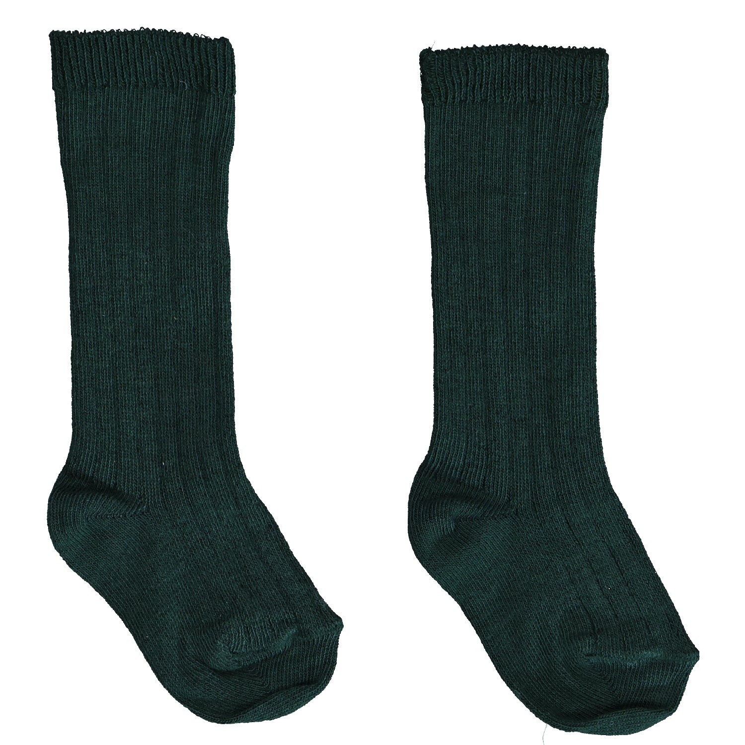 Bottle Green Ribbed Knee High Sock