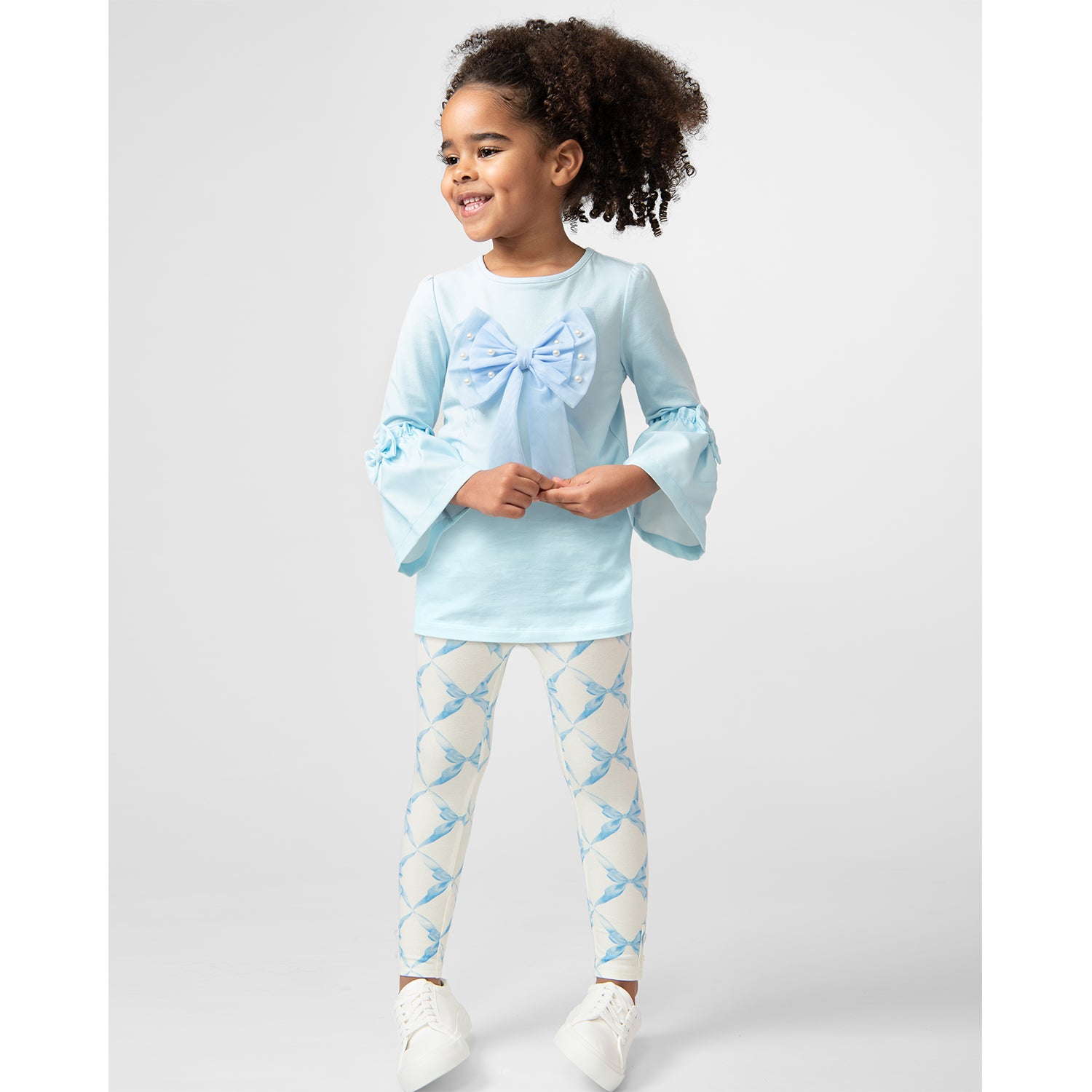 Blue Bow Legging Set