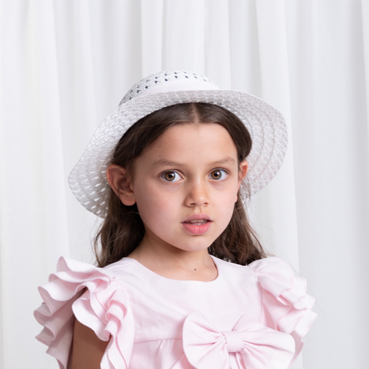 Pink Linen Bow Hat