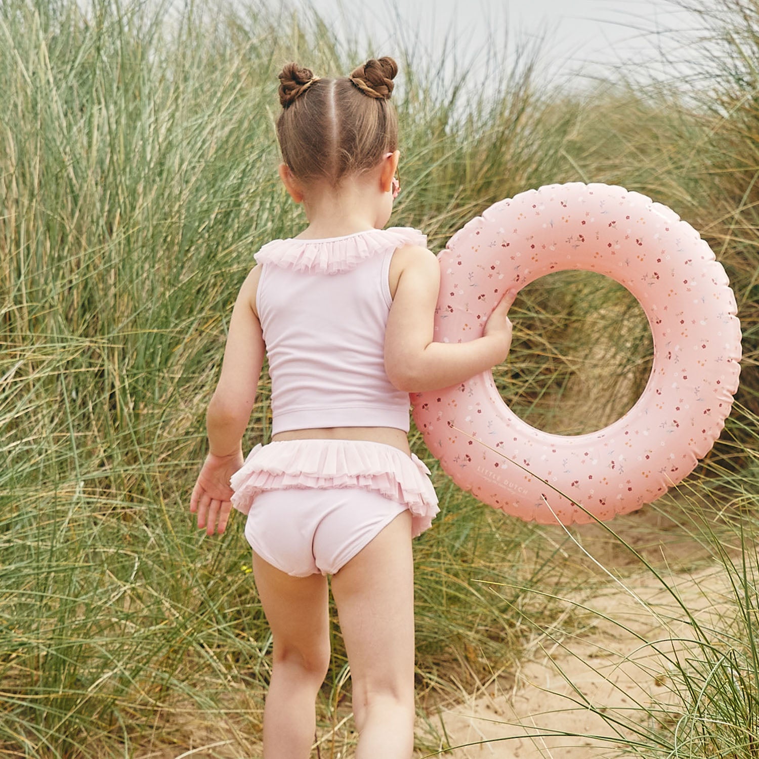 Pink Tulle Frill Tankini