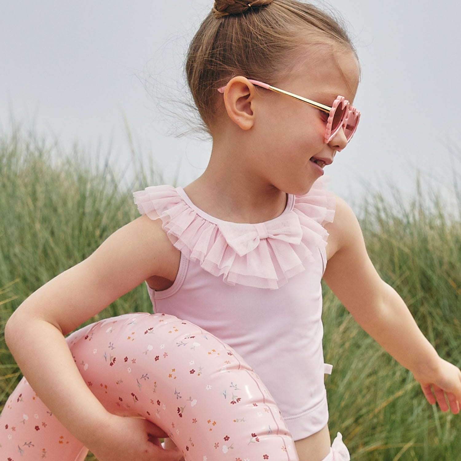 Pink Tulle Frill Tankini