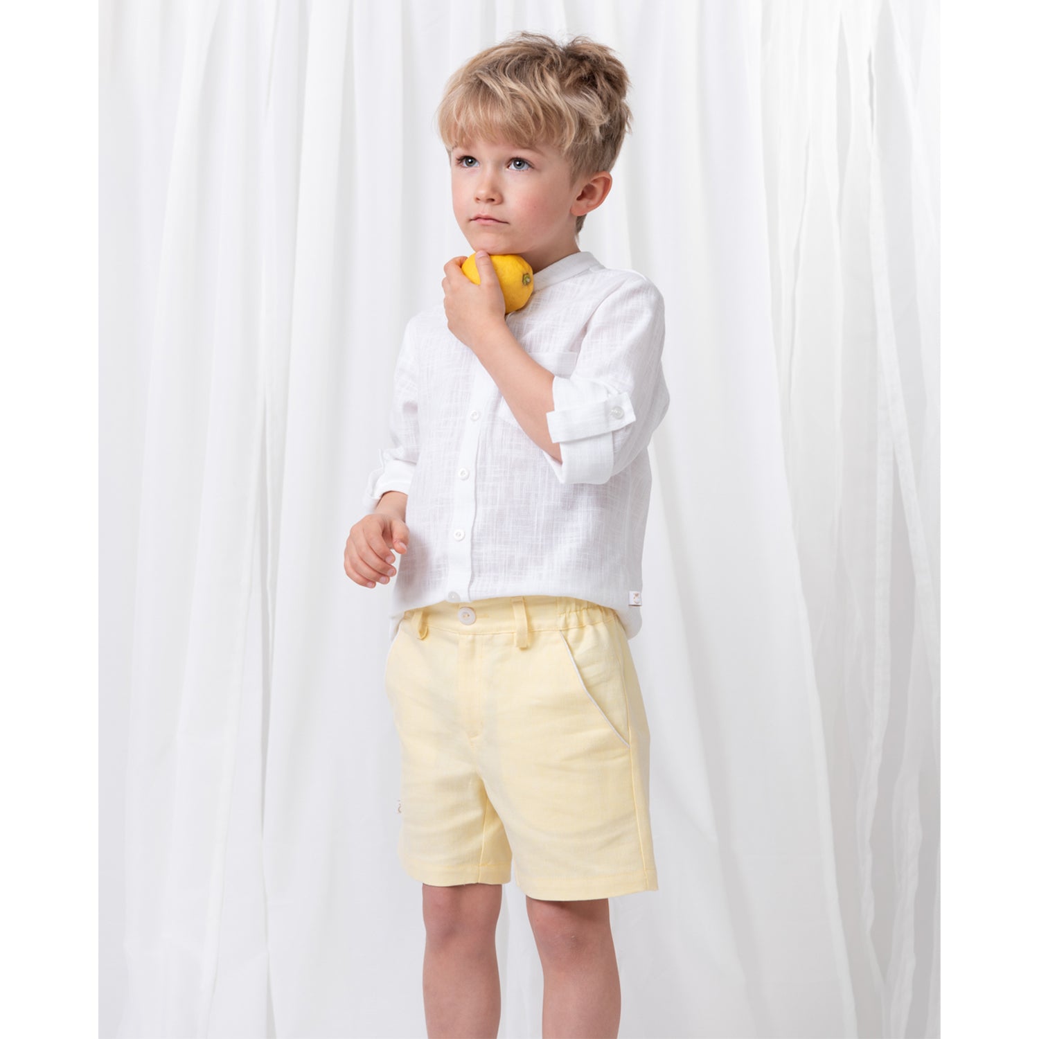 Lemon Linen Short Set