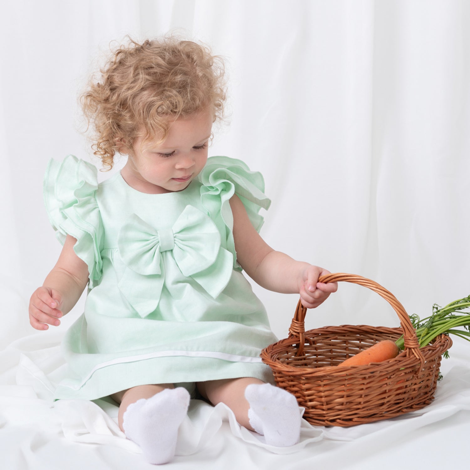 Mint Frill Dress & Knicker Set