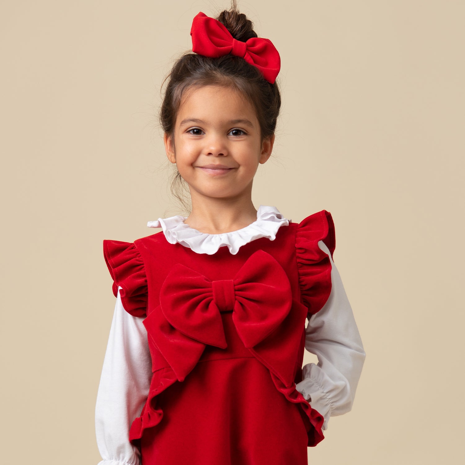Red Velvet Pinafore Outfit
