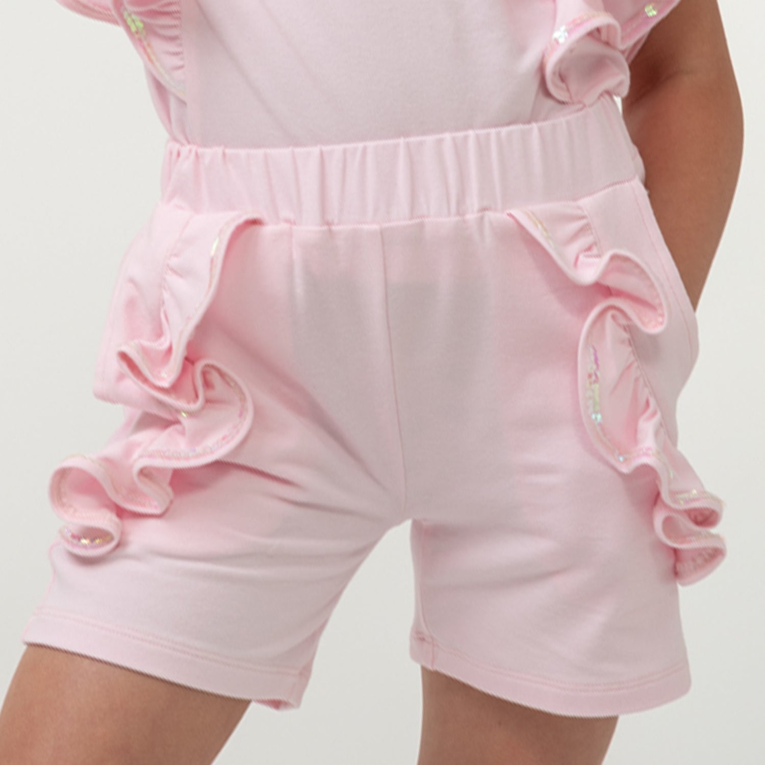 Pink Ruffle Short Set