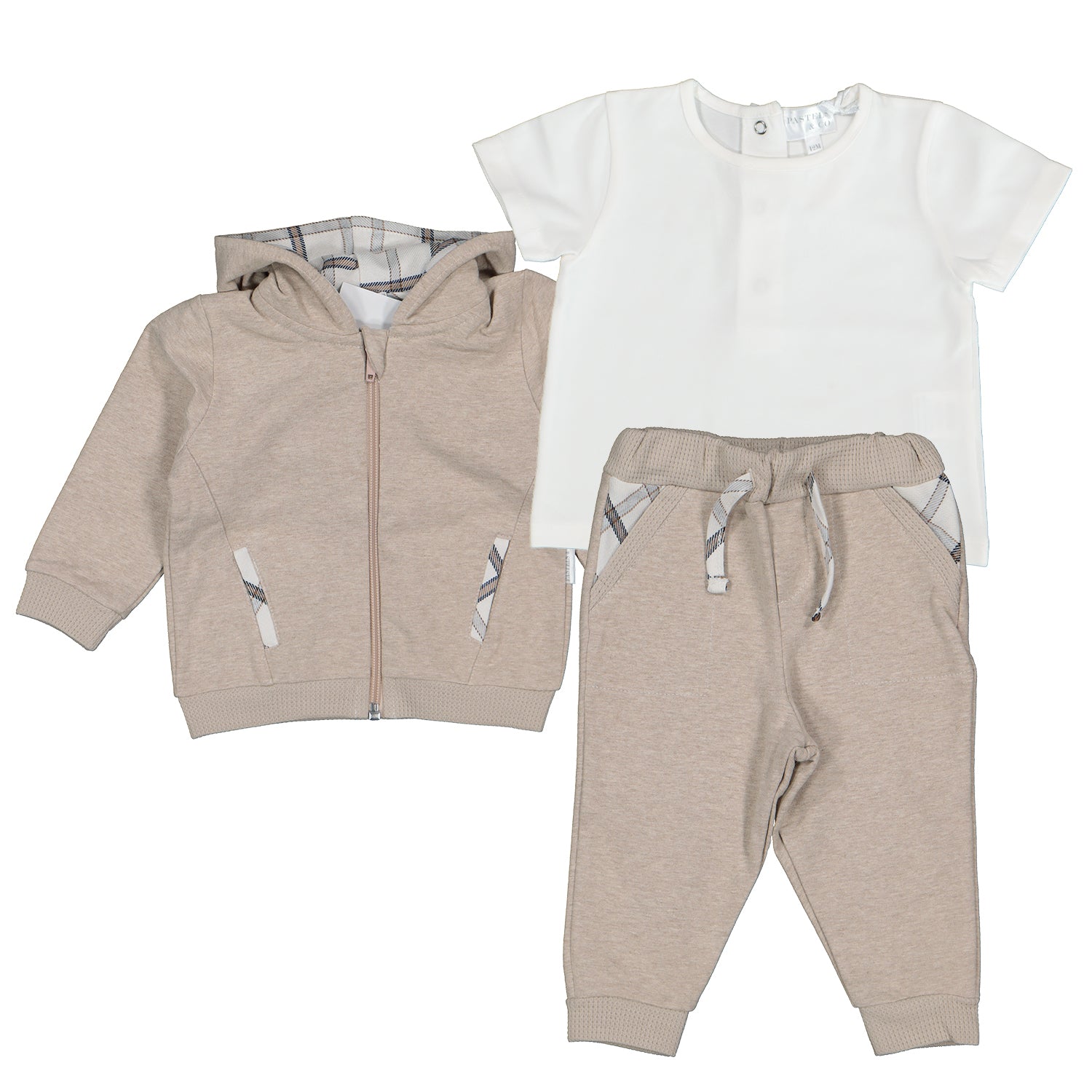 Beige Check 3 Piece Set